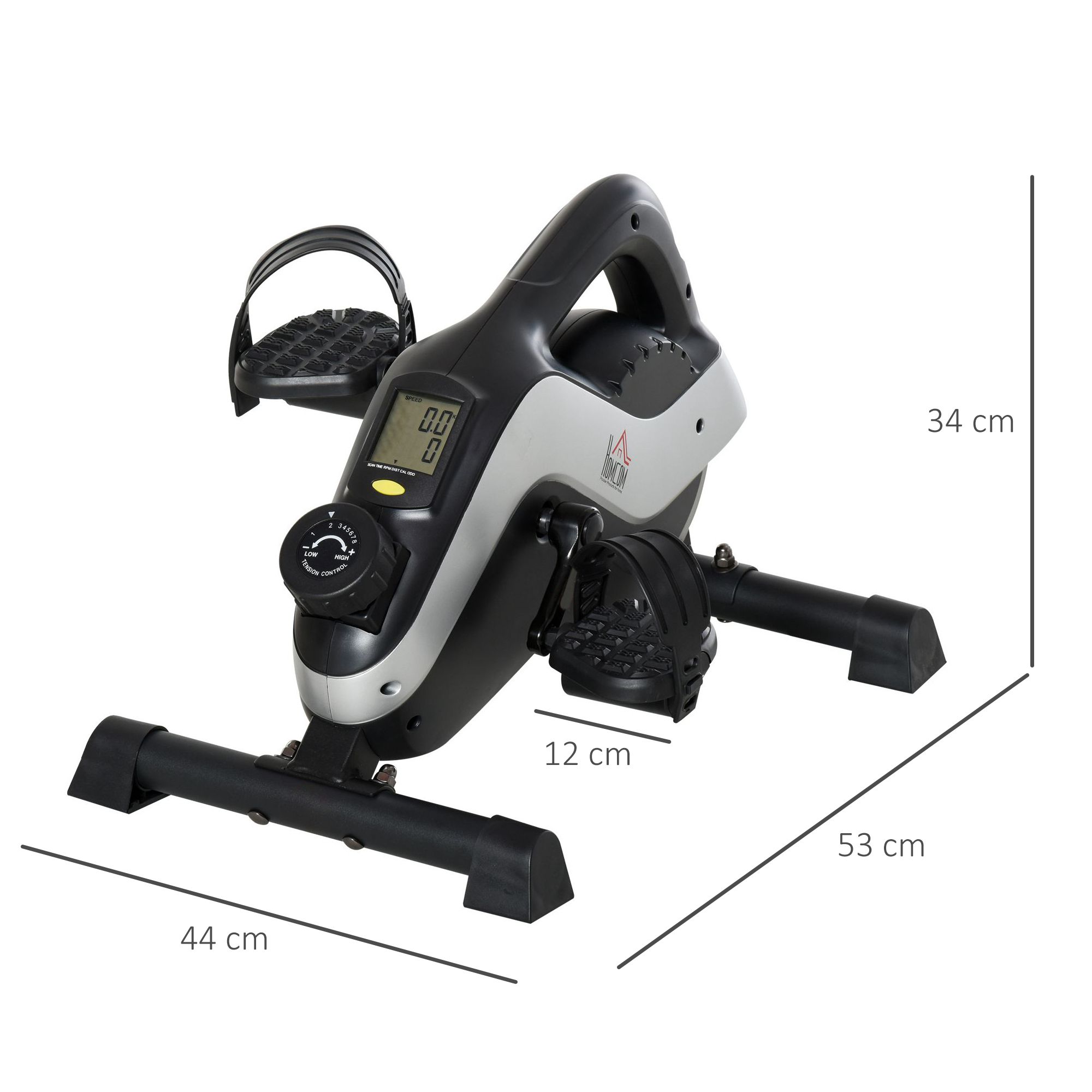 HOMCOM Mini Exercise Bike Under Desk Bike Levels Magnetic