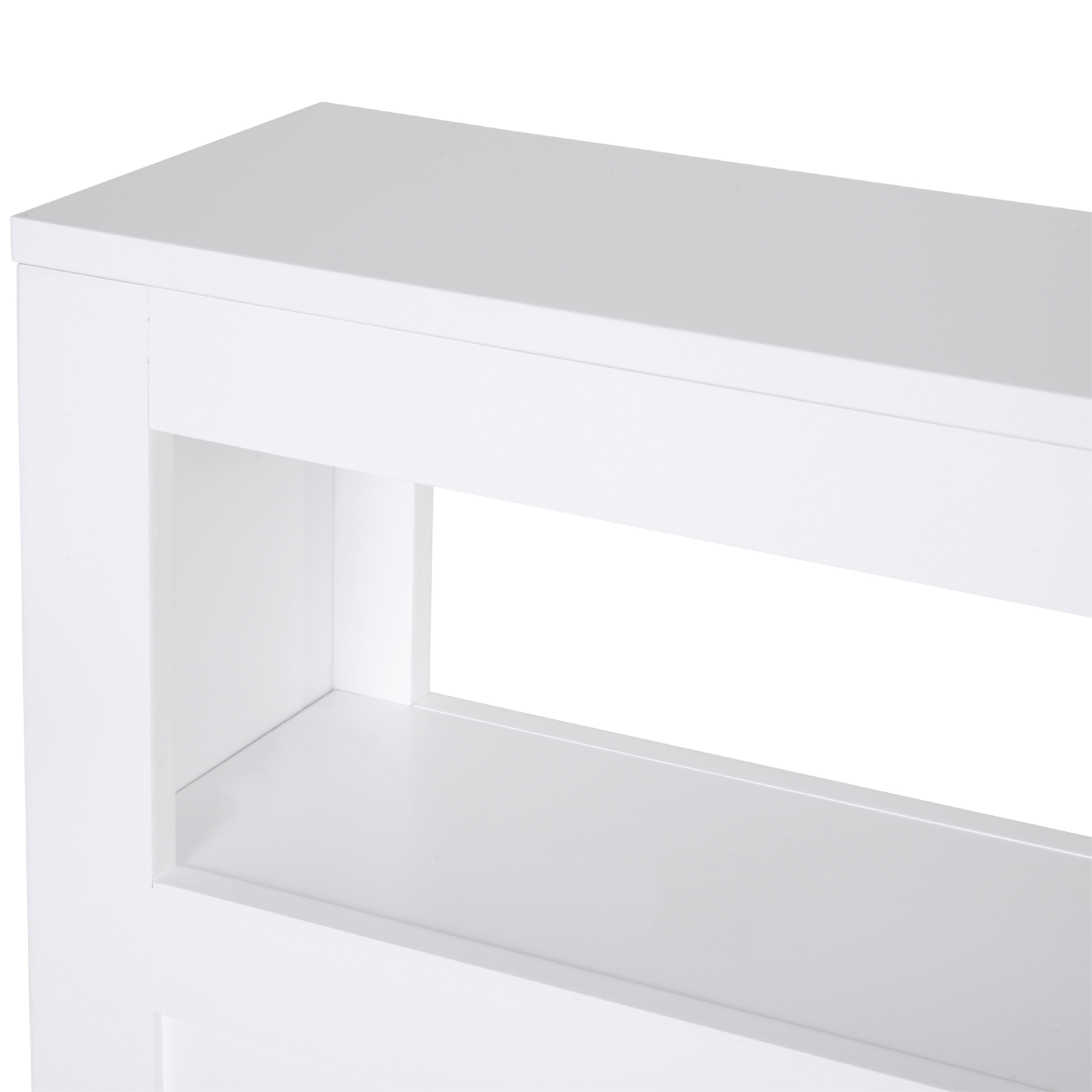 HOMCOM 72x16cm Narrow Bathroom Storage Unit w/ 2 Drawers Open Top 4 Wheels Slimline Modern Rolling Home Organisation 7