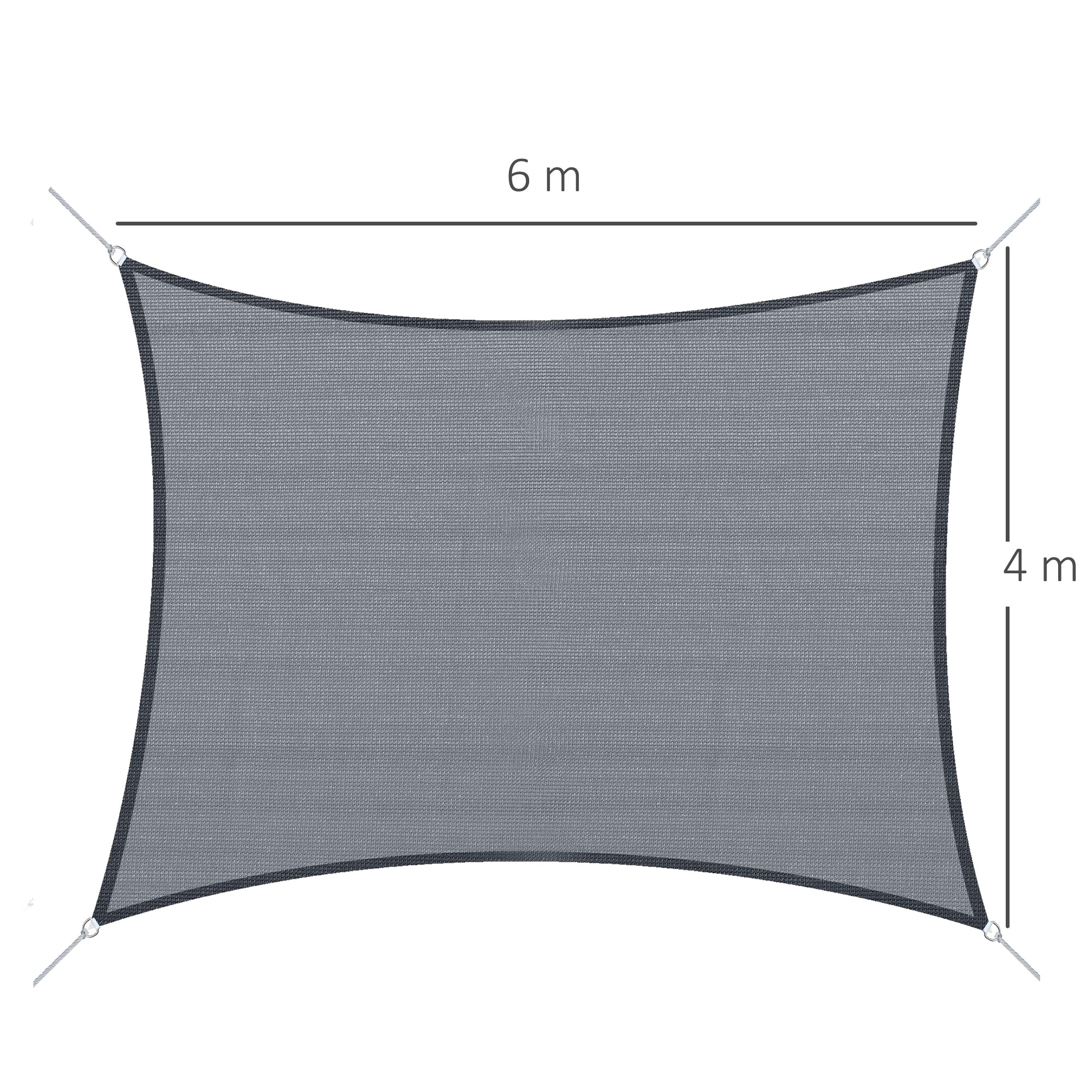 WOLTU Voile D'Ombrage Rectangulaire 2x3m HDPE Respirante - Toile Protection Solaire Anti UV 85% Pour Jardin Terrasse Camping Gris