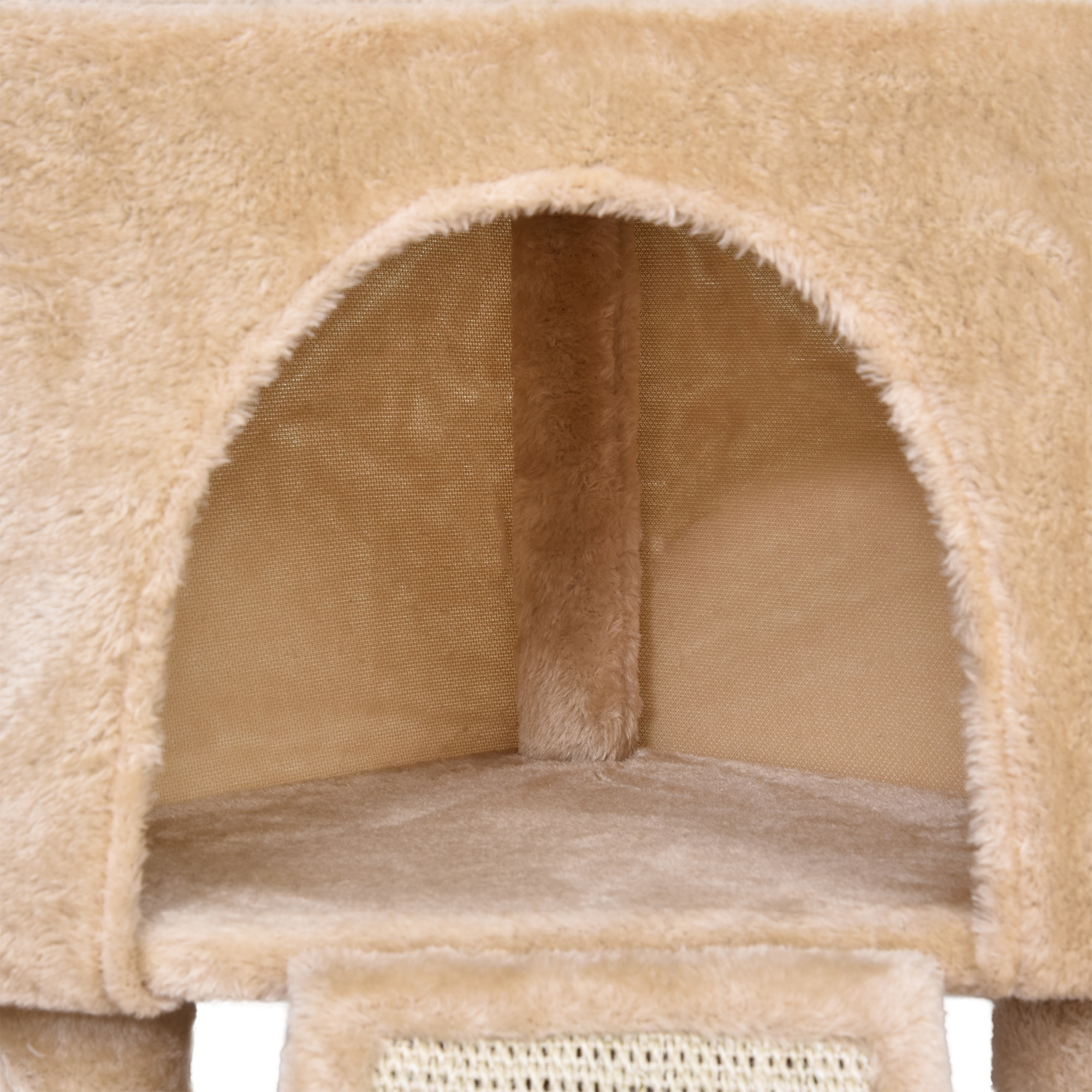 PawHut Corner Cat Tree for Indoor Cats, Kitten Tower with Scratching Post House Ladder Toy Beige 8