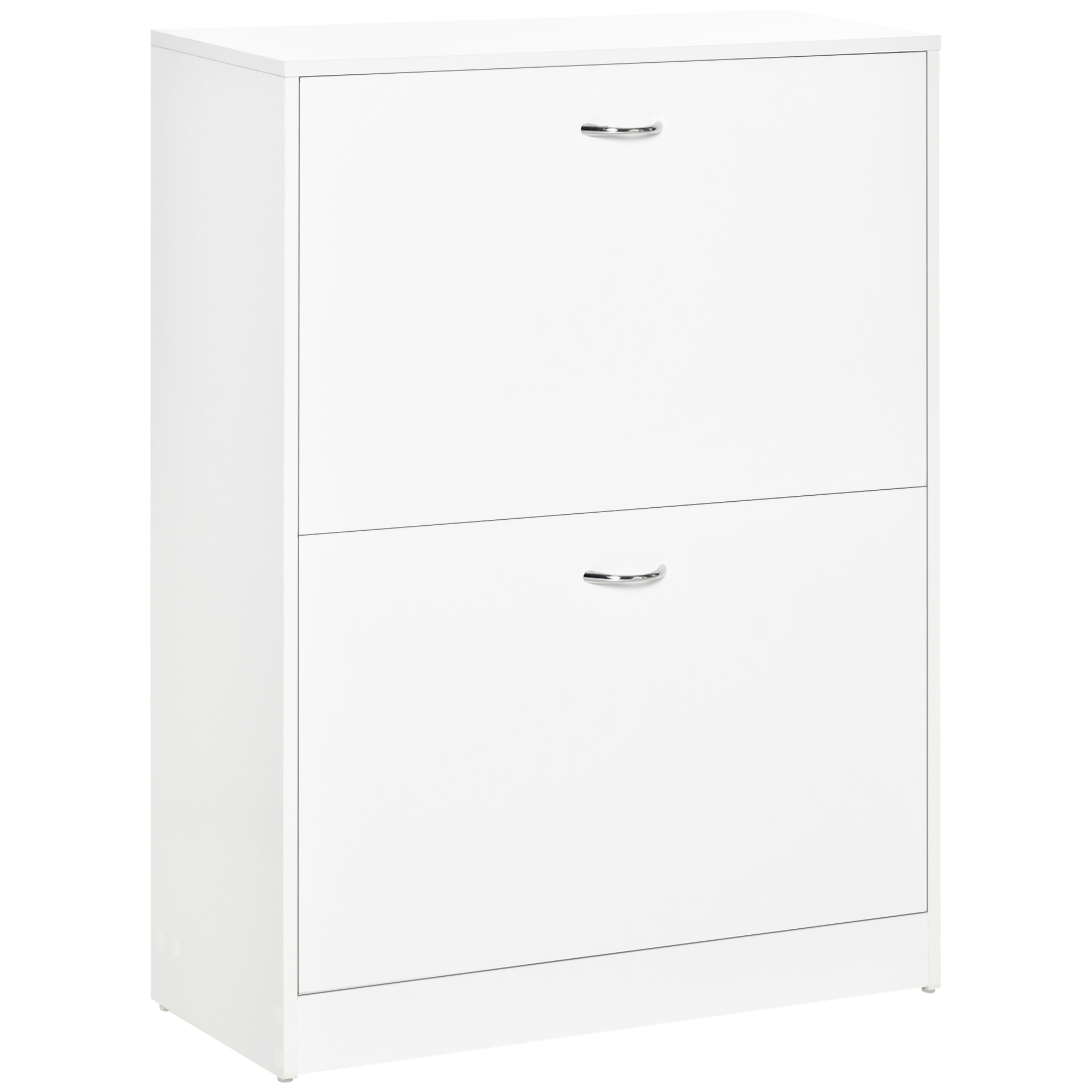 HOMCOM Zapatero de Madera Armario para Zapatero 2 Puertas Abatibles para Entrada Pasillo Dormitorio Sala de Estar 60x24x80cm Blanco   Aosom España