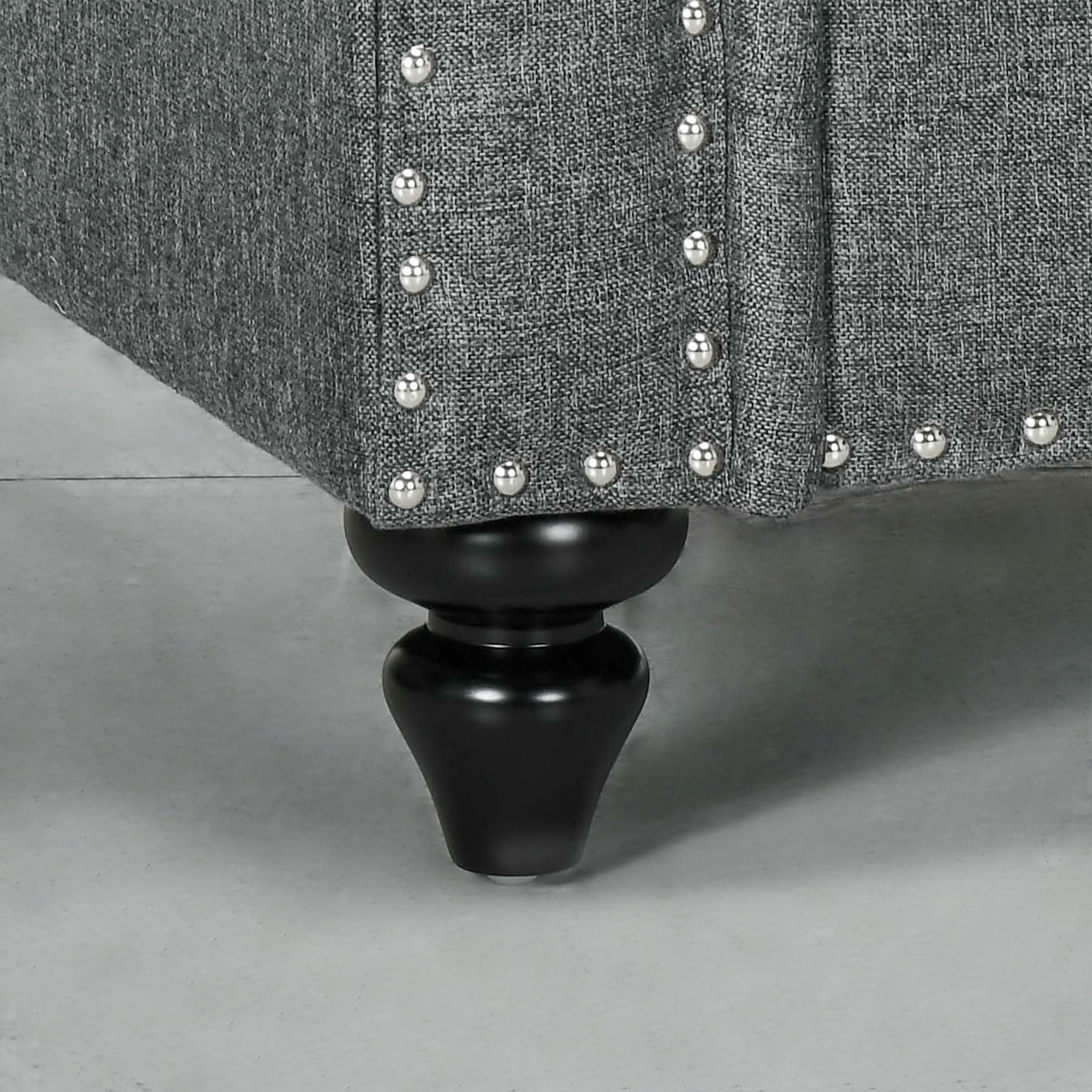 HOMCOM Mid-Century Armchair, with Pocket Springs Charcoal Grey 7