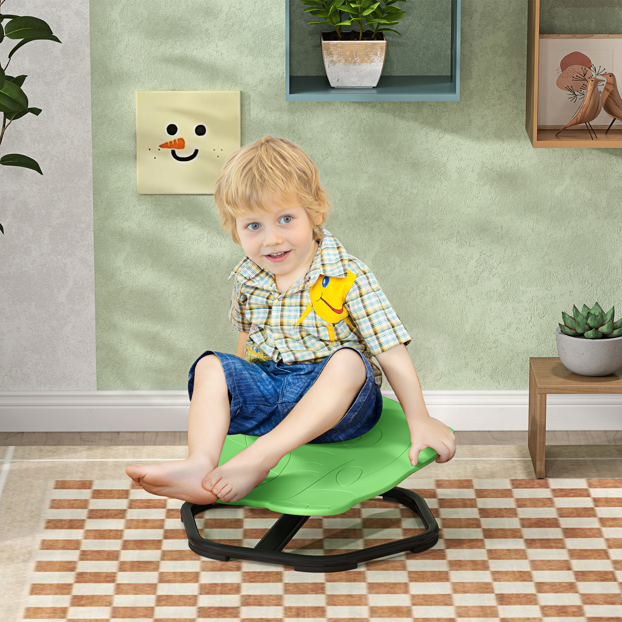AIYAPLAY Elephant-Shaped Spinning Chair for Autism, 3-6 Years, Green 2