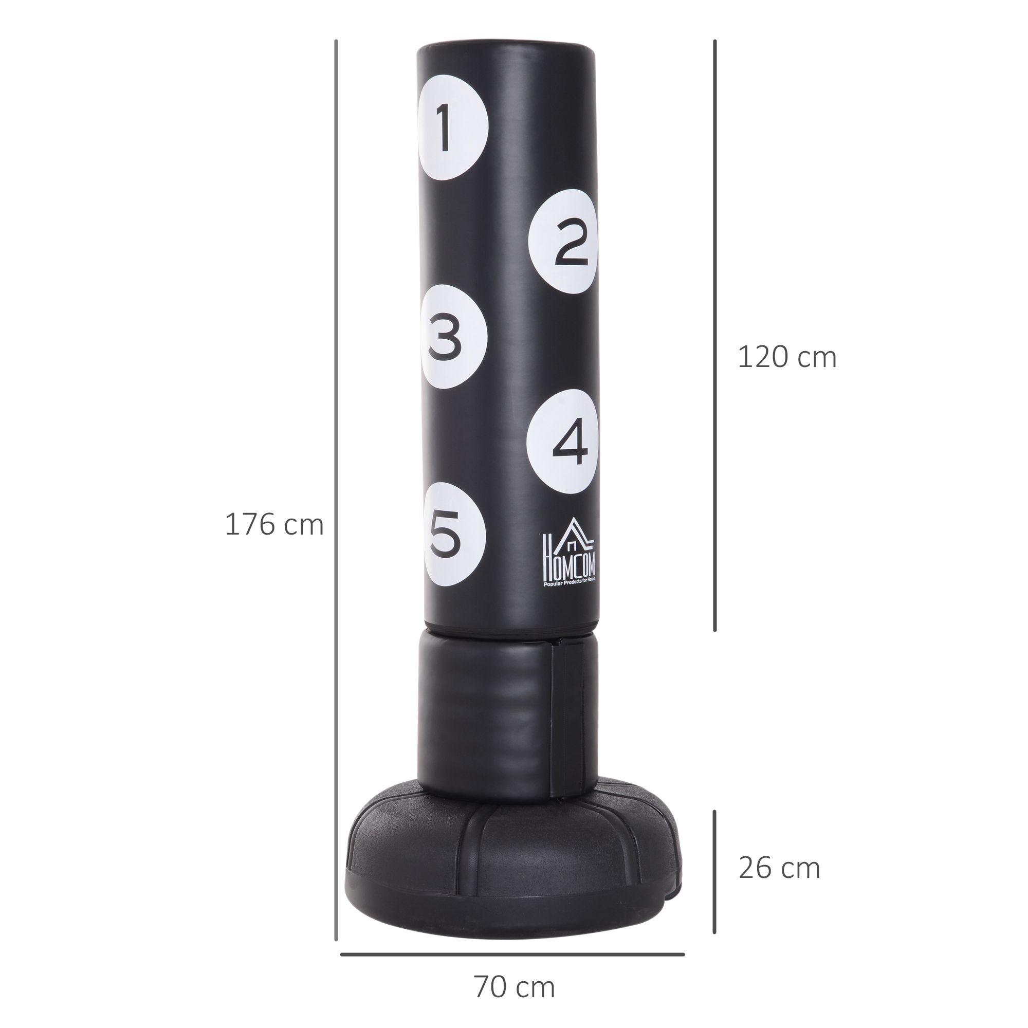 Standboxsack Verstellbar 120-160 Cm – Mit Saugnapf-Basis, Für Fitness, Box-Training & Ausdauer