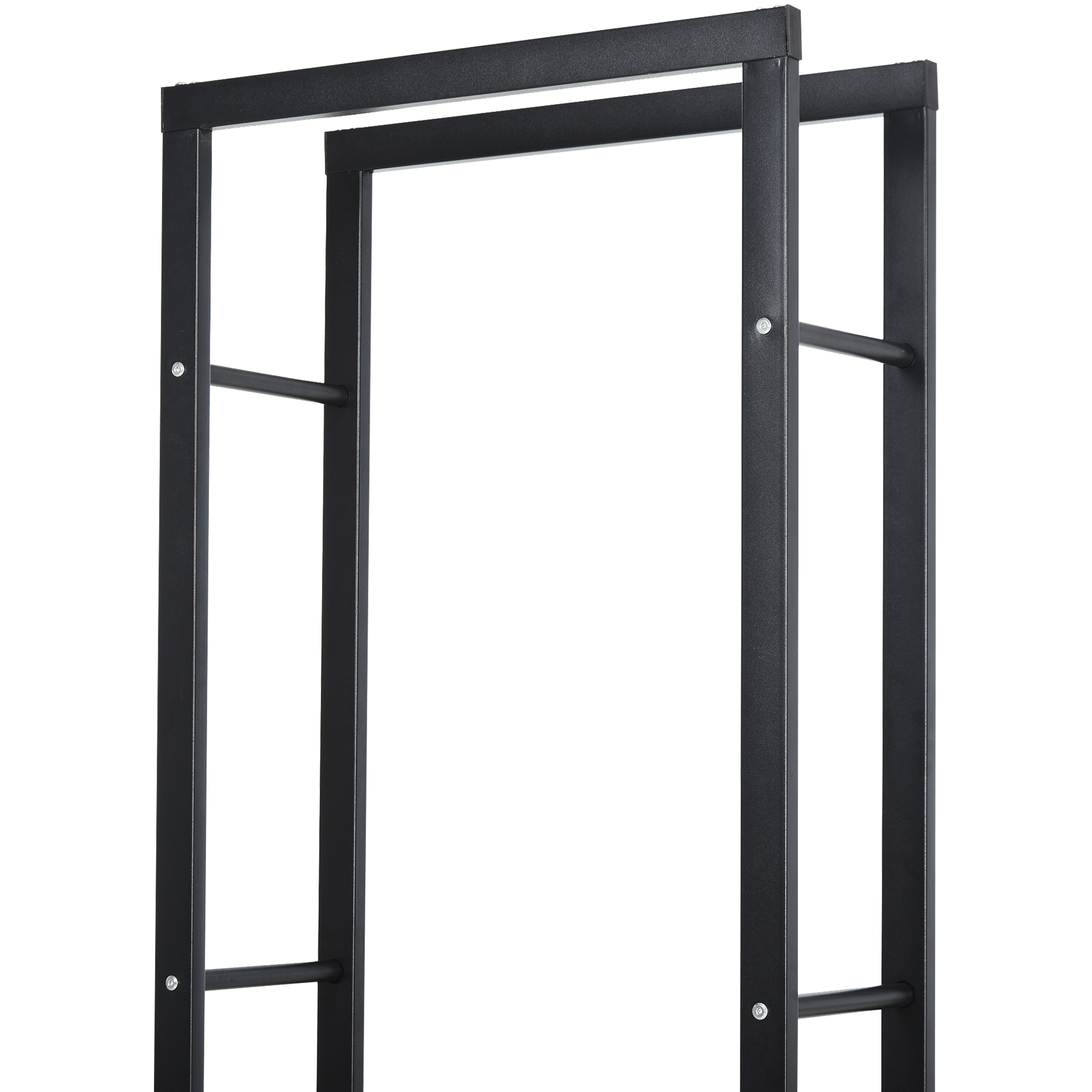 Scaffale In Metallo Per Legna Da Ardere, 65x30x70 Cm, Con Ruote E Smontabile, Carico Max 200 Kg - 6
