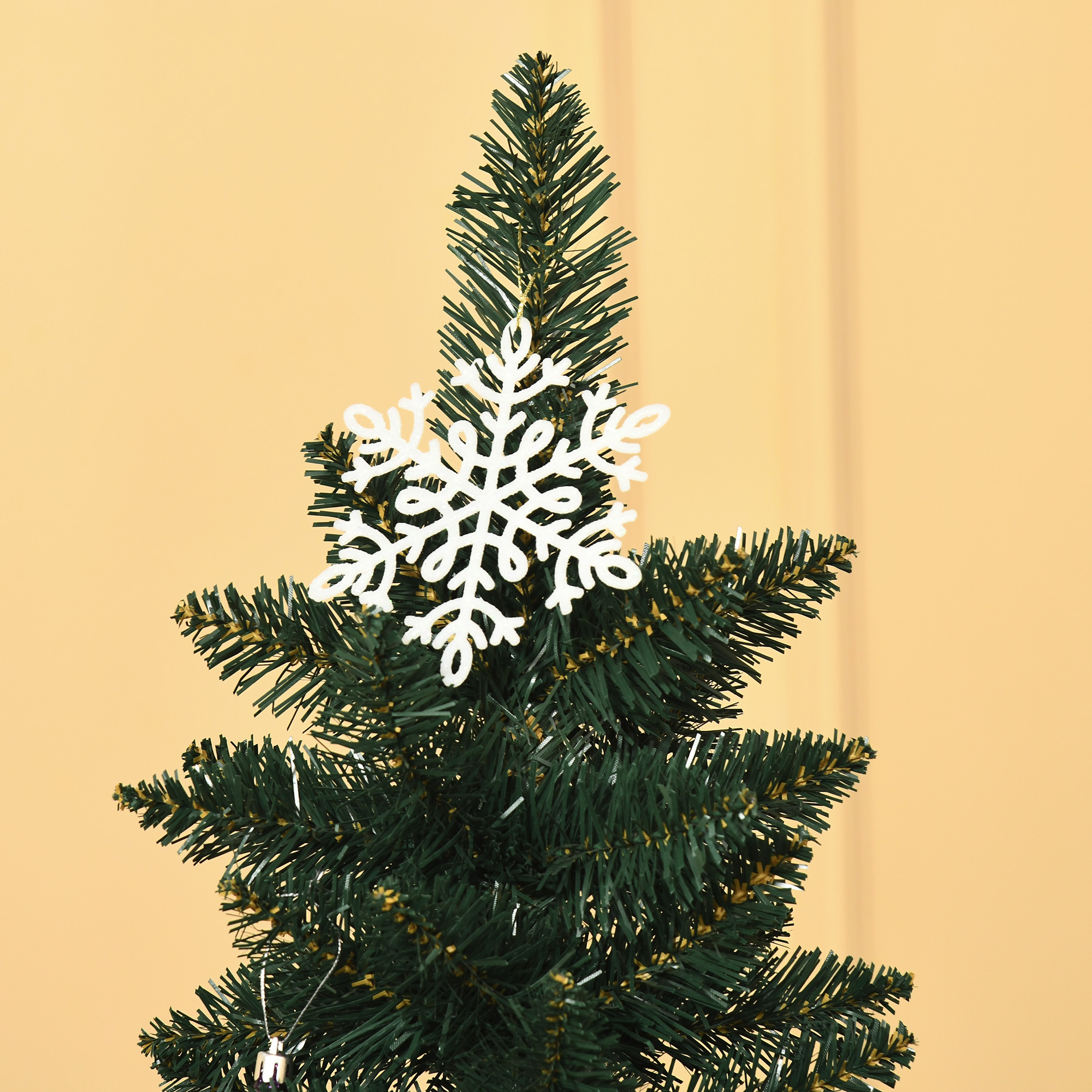 HOMCOM Albero Di Natale Artificiale E Ignifugo Per Interni Con 2056 Rami E Base In Metallo In Pe E Pvc 124x228 Cm Verde 86194377