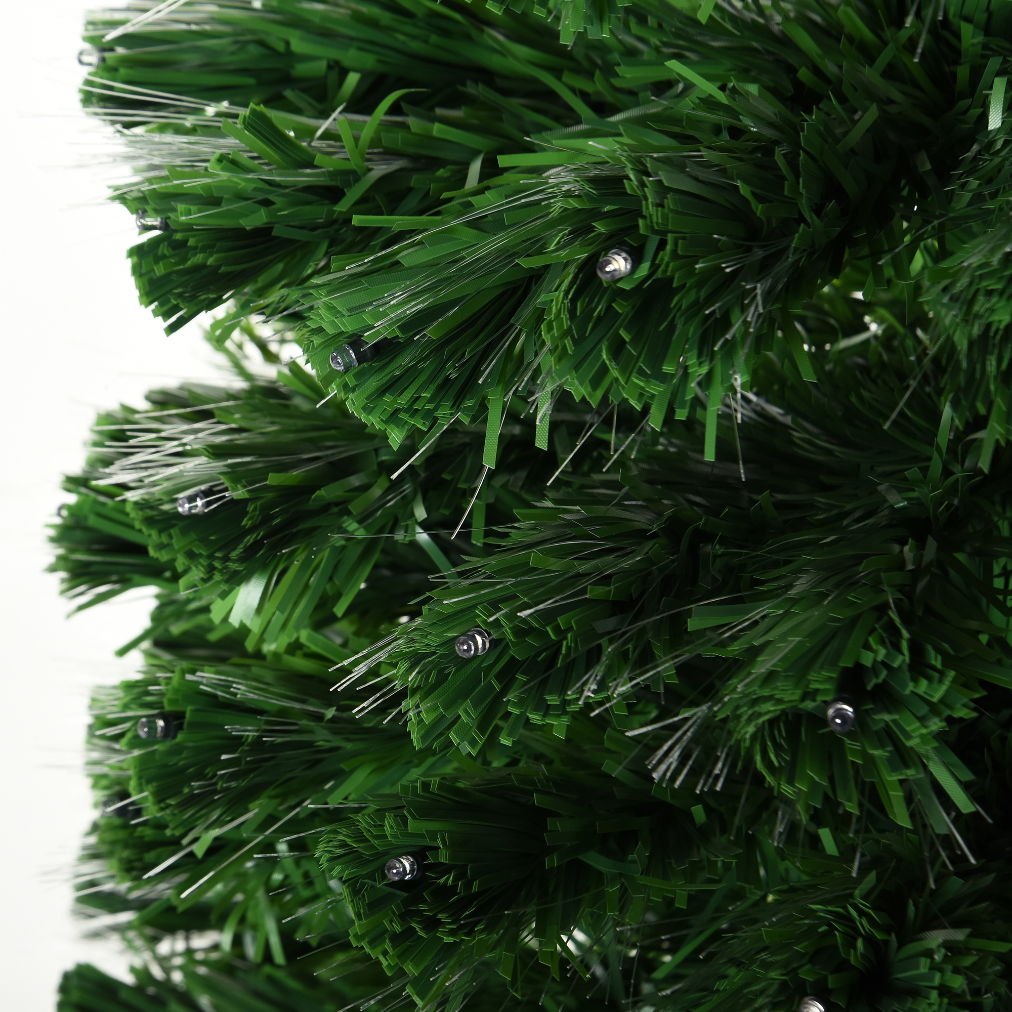 HOMCOM 5 Feet Prelit Artificial Christmas Tree with Multi-Coloured Fiber Optic LED Light, Holiday Home Xmas Decoration, Green 8