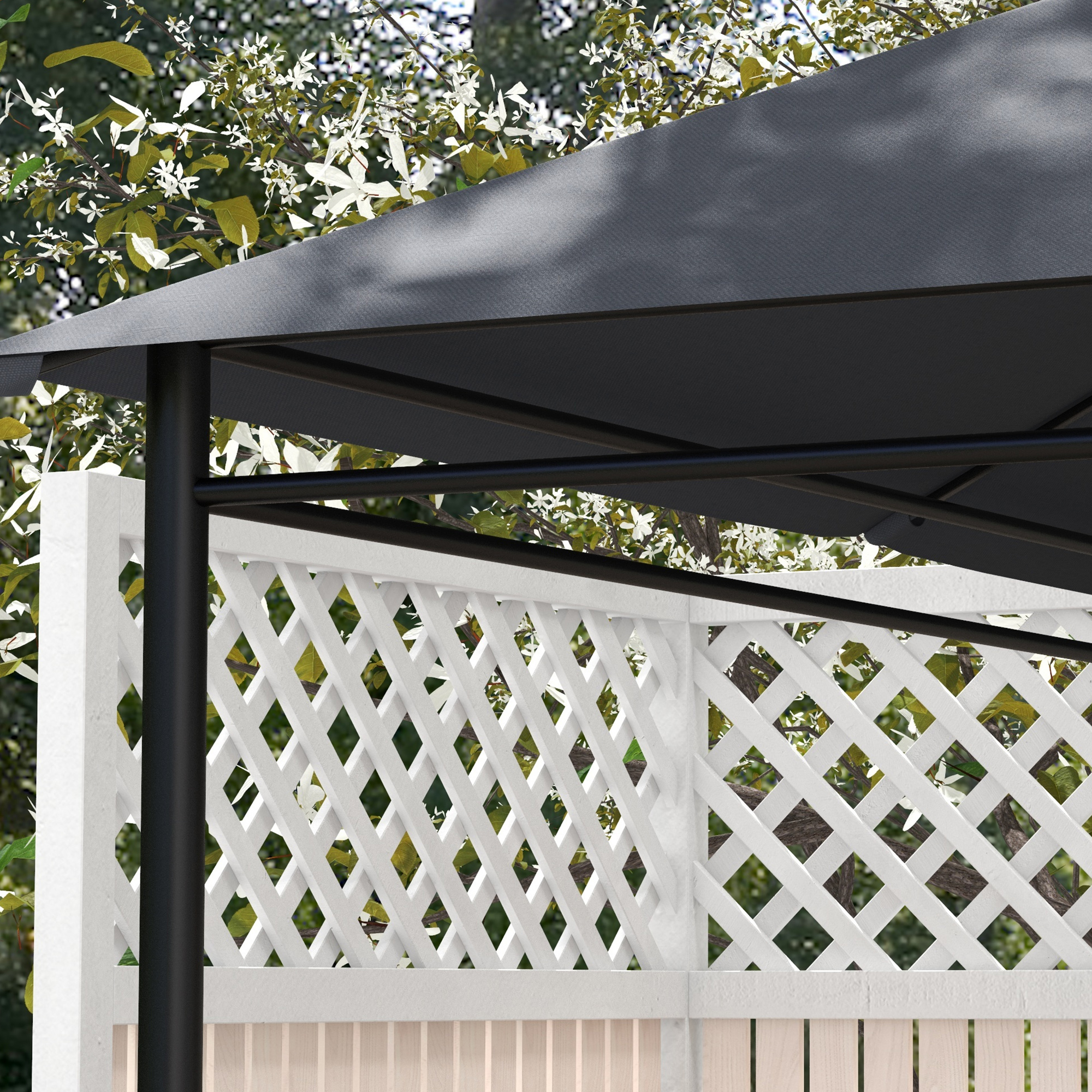Outsunny 3 x 4m Gazebo Canopy Replacement Cover, Gazebo Roof Replacement (TOP COVER ONLY), Dark Grey 8