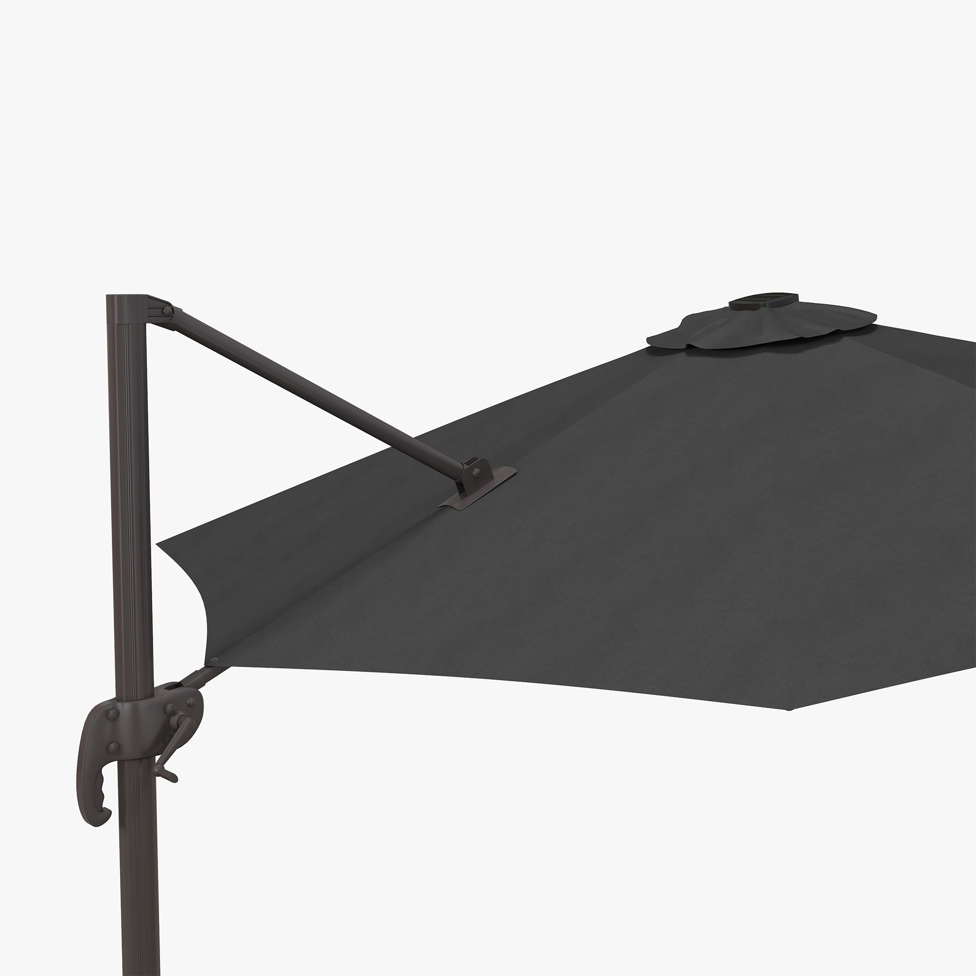 Outsunny Cantilever Parasol, with LED Lights and Cross Base Dark Grey 9