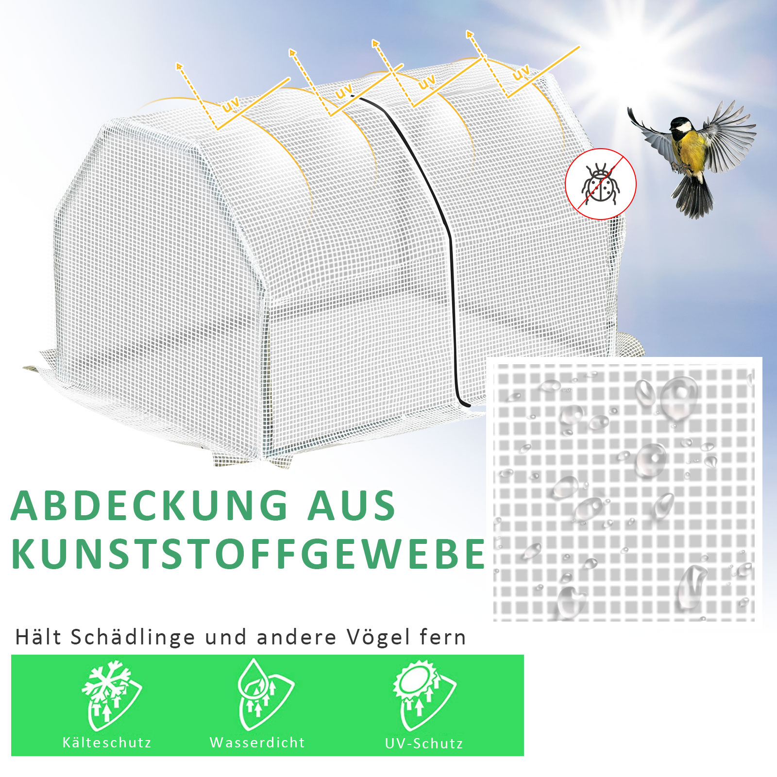Minikasvuhoone, ilmastikukindel, kergesti transporditav, 99 cm x 71 cm x 60 cm, tunnelkast, roheline
