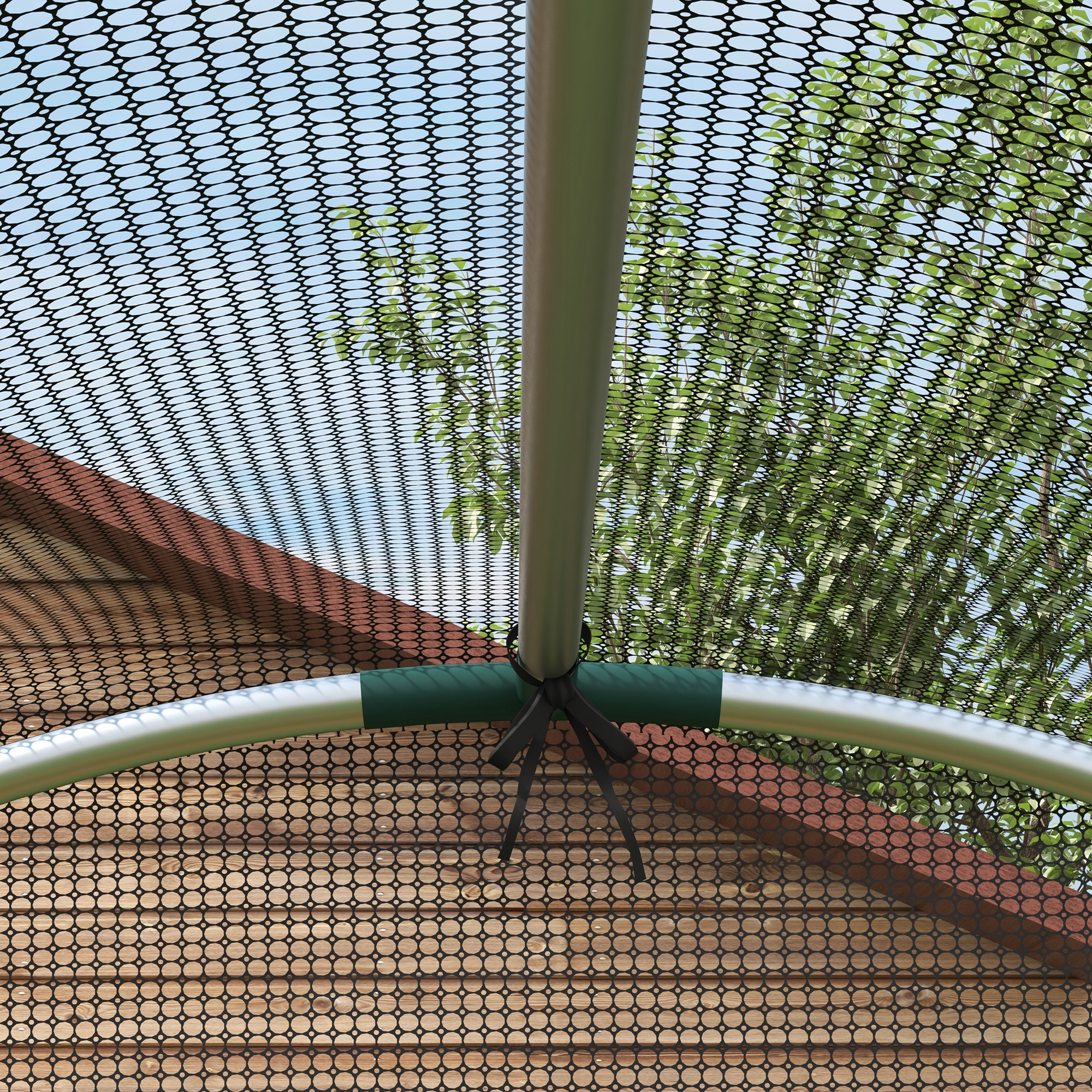 Outsunny Galvanised Steel Fruit Cage, Plant Protection Tent with Zipped Door, 1.2 x 1.2 x 1.9m, Black 9