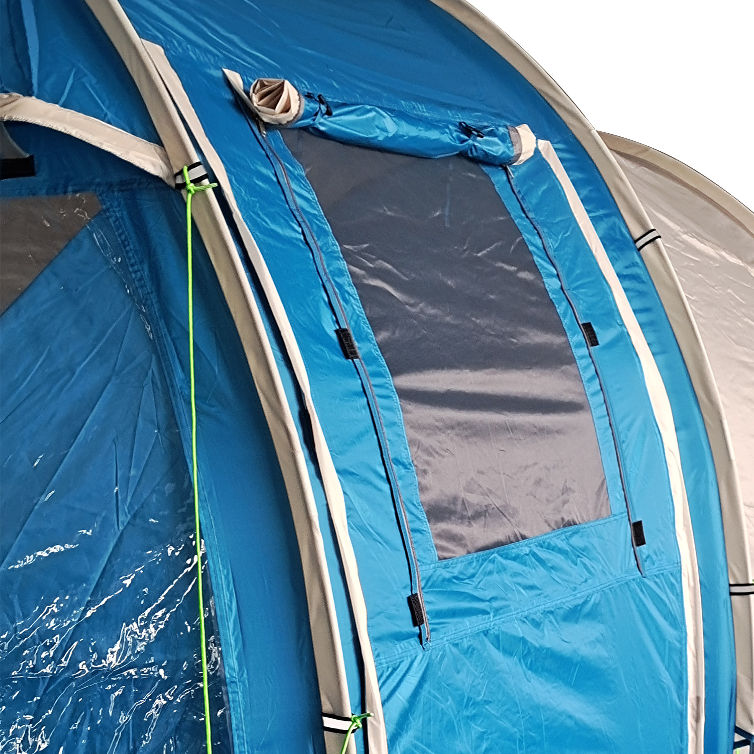 Outsunny 3-4 Man Tunnel Tent, Two Room Camping Tent with Windows, Portable Carry Bag, for Fishing, Hiking, Sports, Festival Blue 8