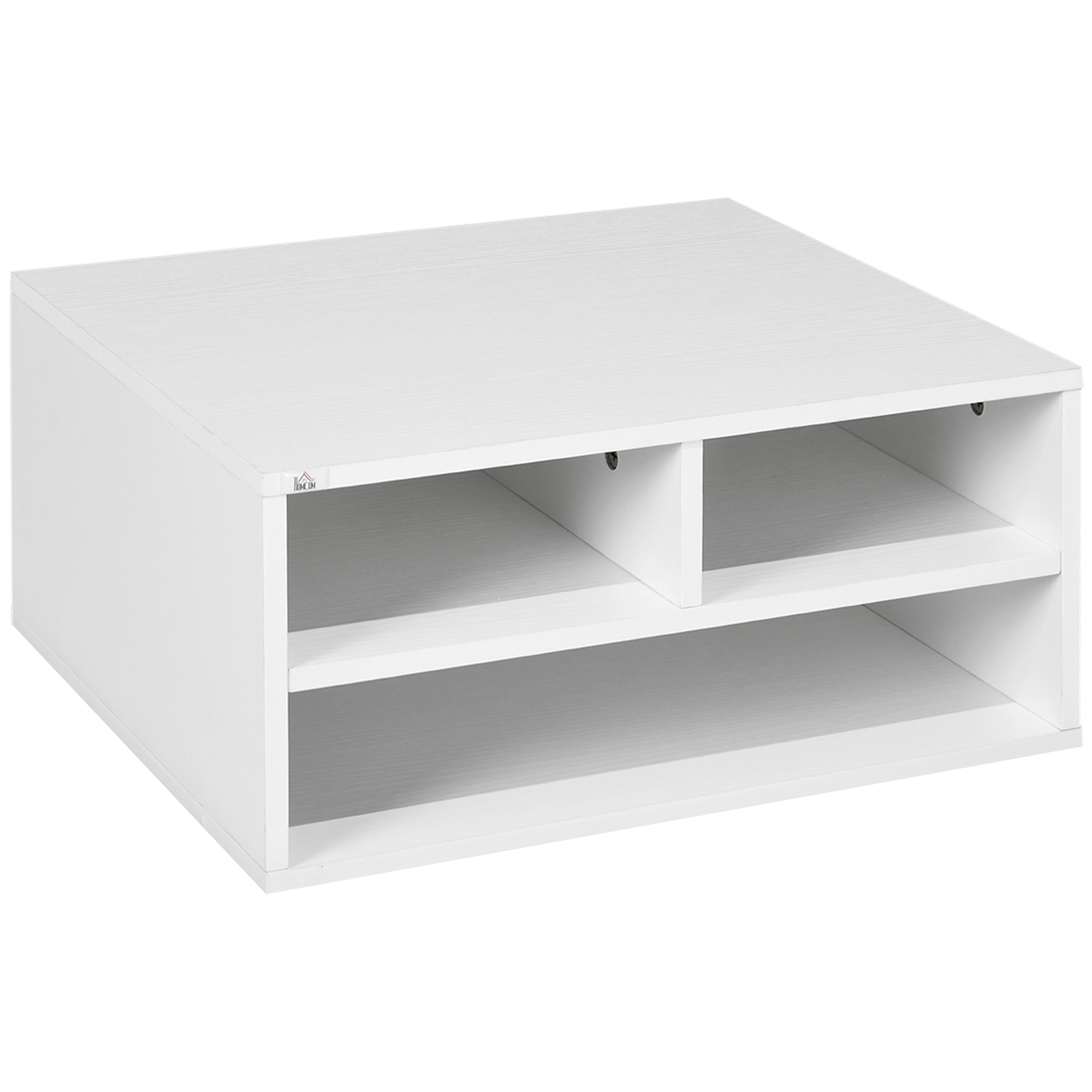 Product photograph of Homcom Three-compartment Printer Storage Cabinet - White Aosom Uk from Aosom UK