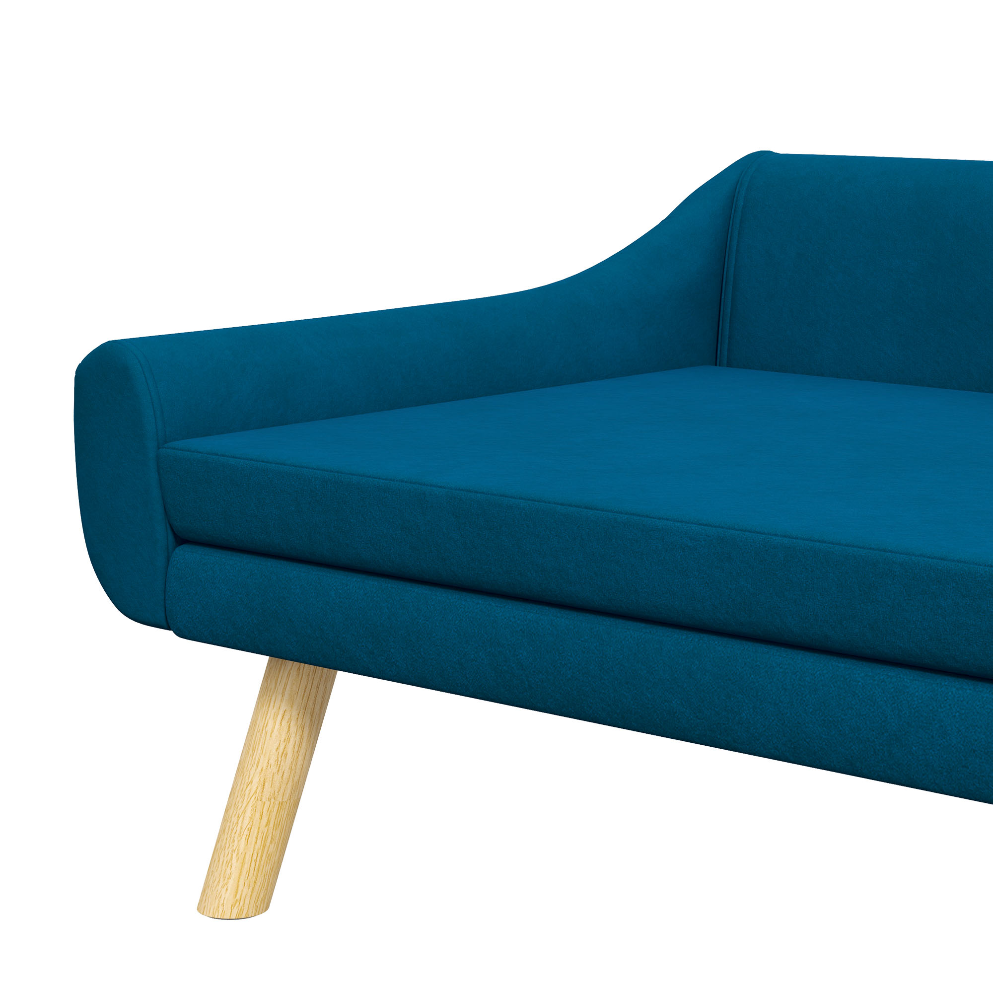 PawHut Dog Couch with Soft Cushion, Pet Sofa Bed with Wooden Frame, Removable Cover, for Medium and Large Dogs, Blue 9
