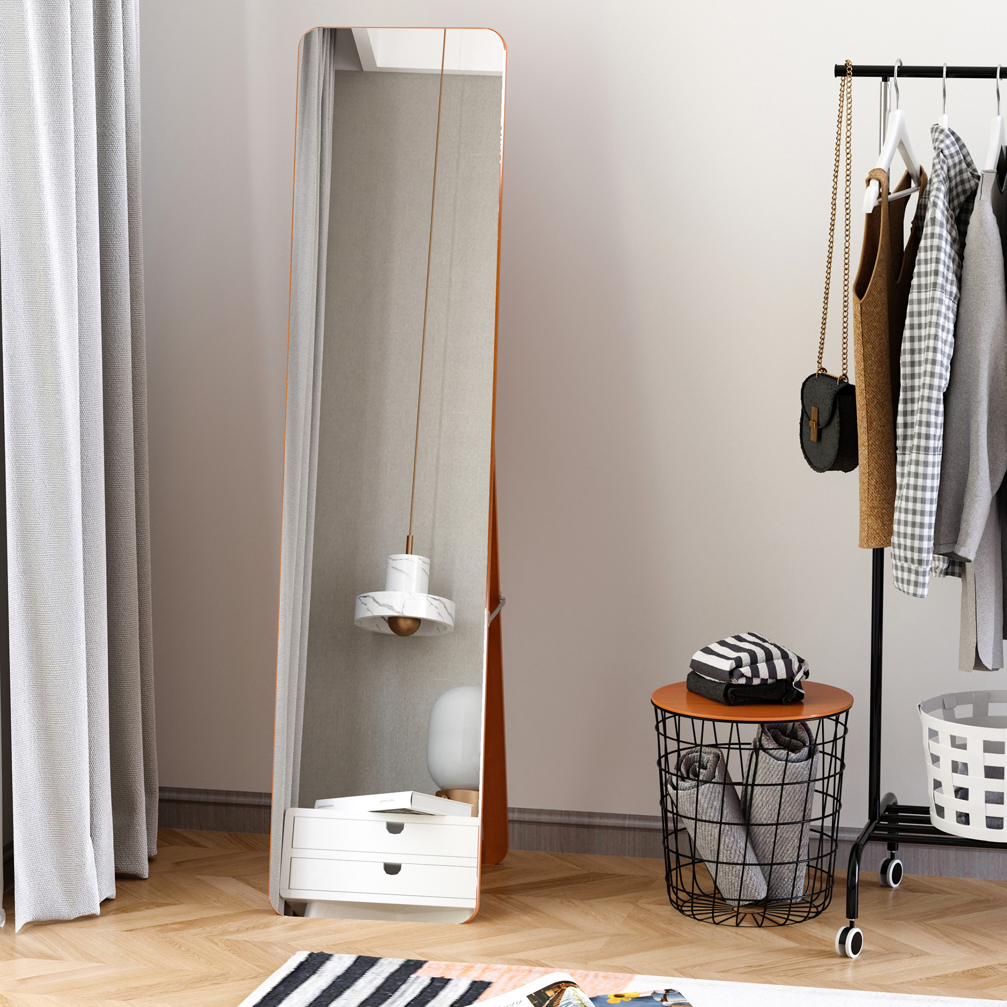 Specchio Da Terra E Parete HOMCOM In Alluminio - 158.5cm Alto Per Camera, Ingresso E Bagno - Foto 7