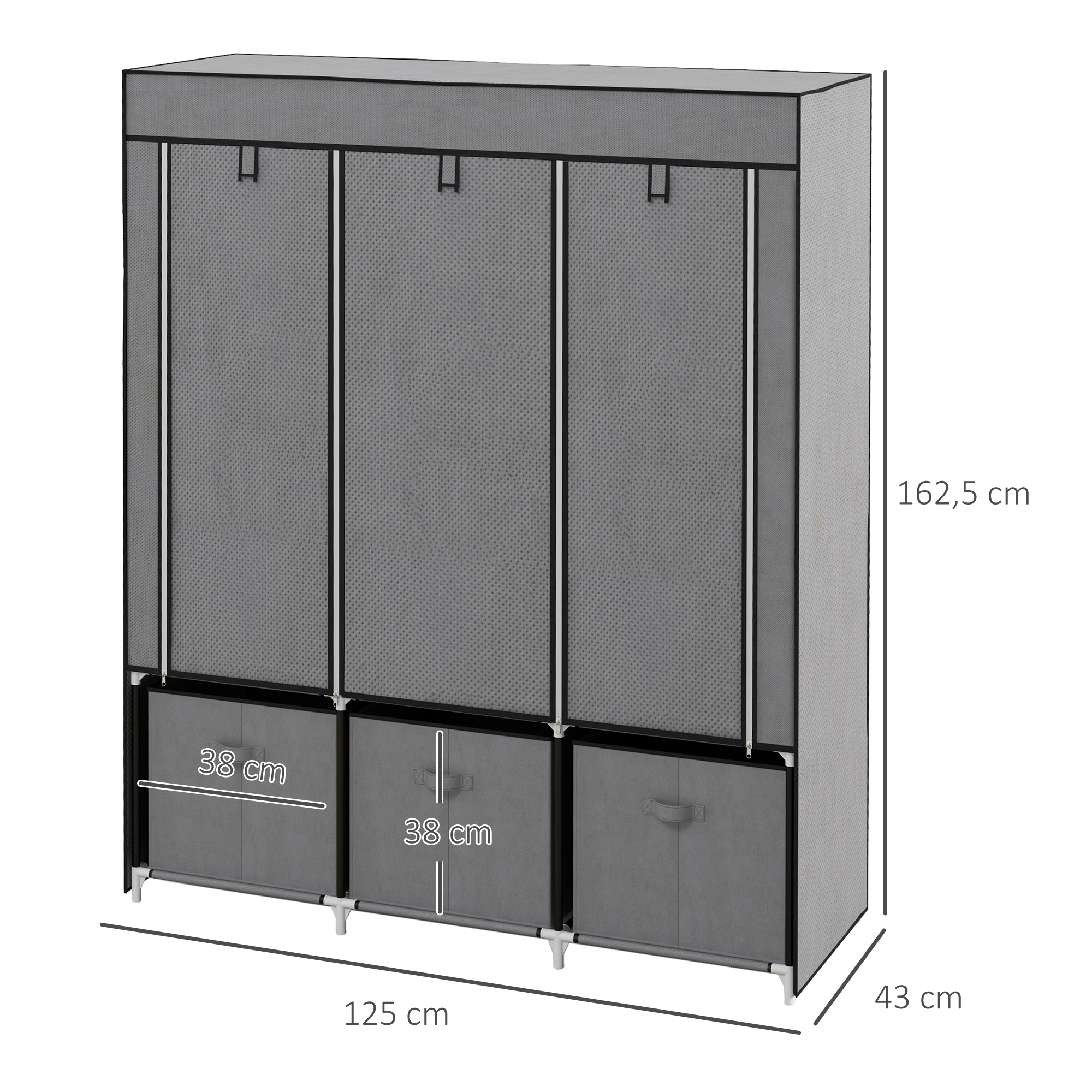 Armoire En Tissu Non Tissé Portable - Pliable, Anti-poussière, Polyvalente