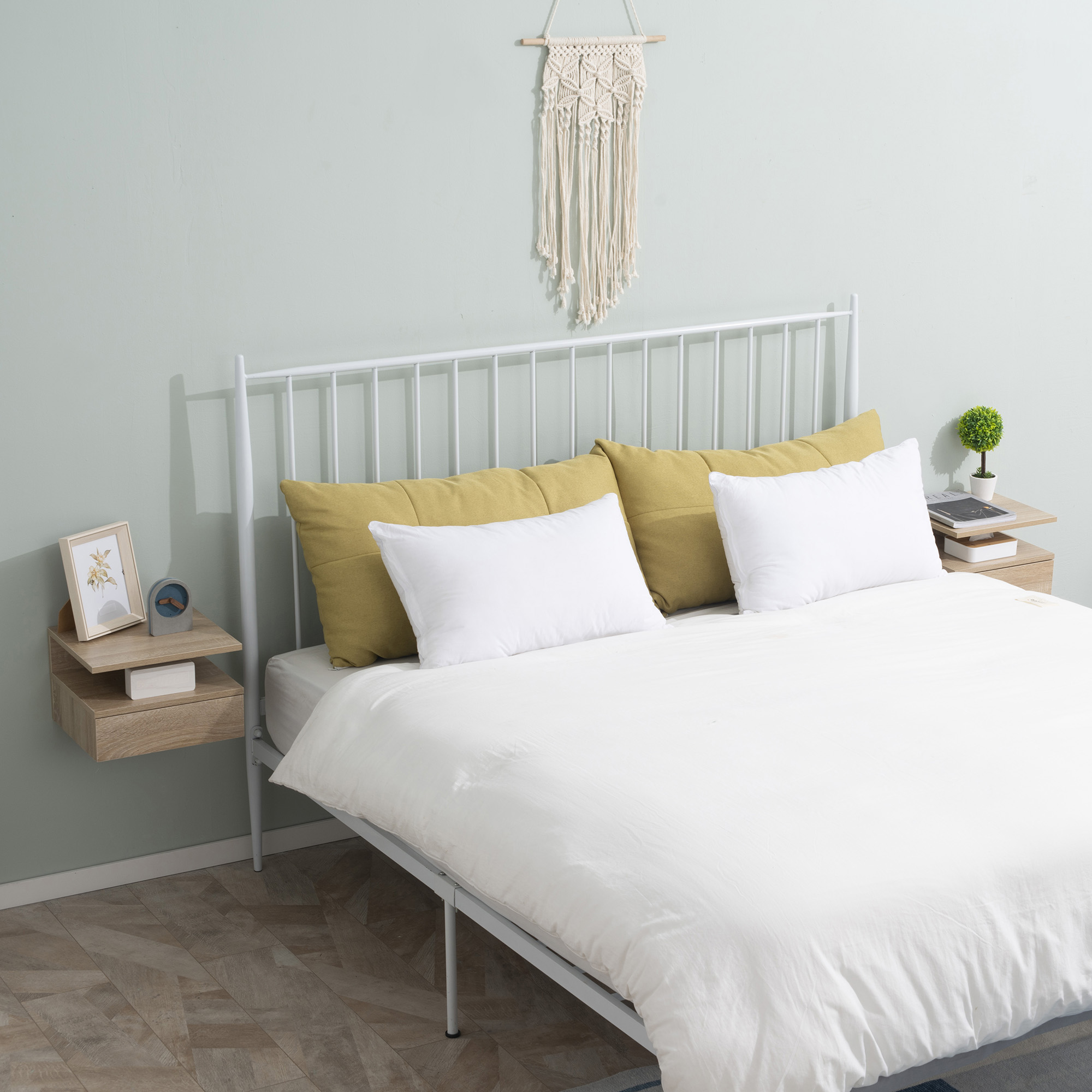 HOMCOM Set di 2 Comodini da Notte con Cassetto e Ripiano Aperto Effetto