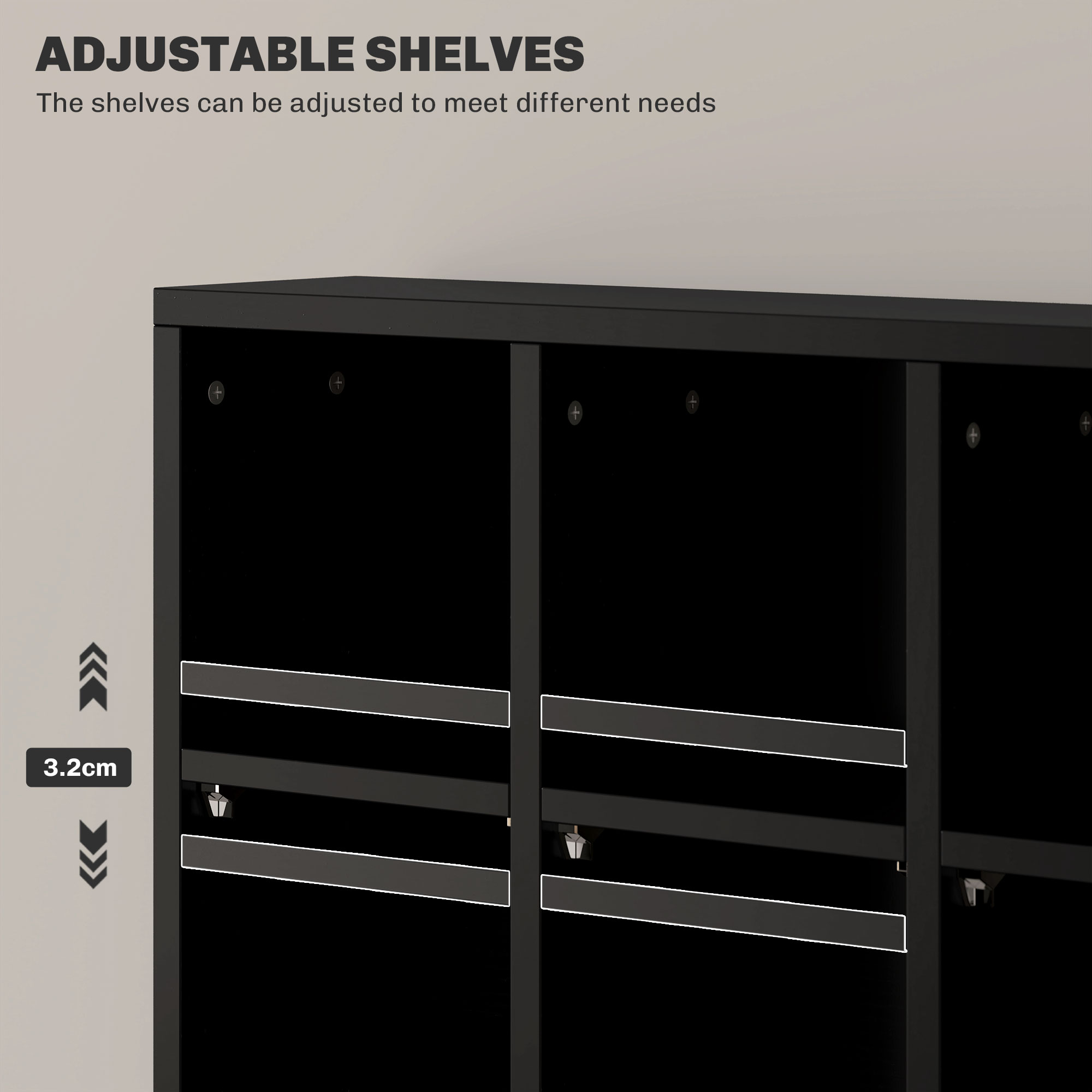HOMCOM CD Storage Unit with Adjustable Shelves, 89 x 130.5 cm, Black 5