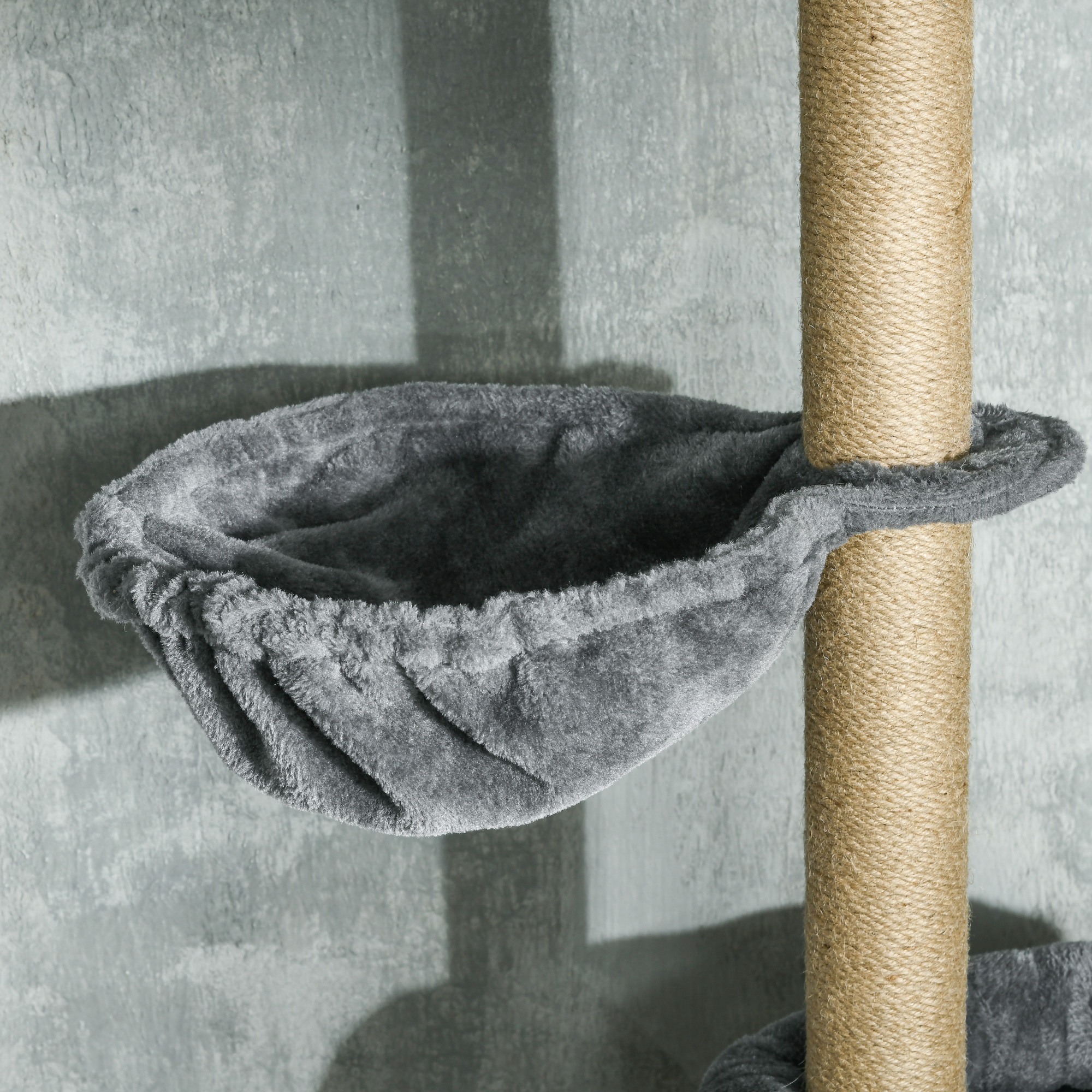 PawHut 230-250cm Floor-to-Ceiling Climbing Cat Tree Tower Grey 9
