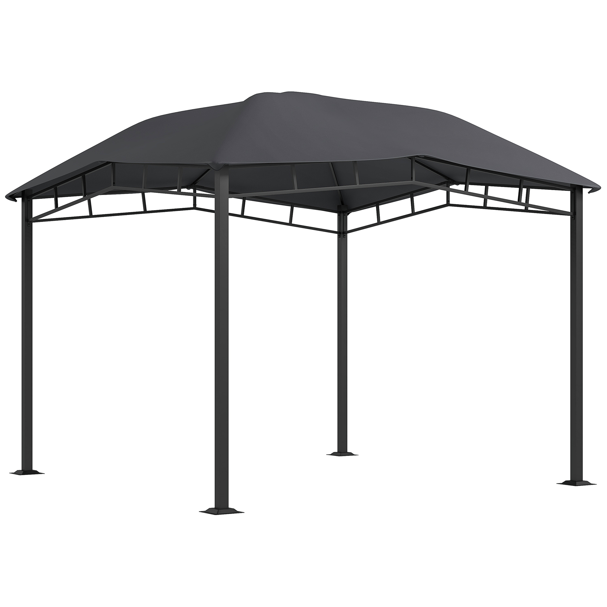 Product photograph of Outsunny 3x3 M Outdoor Gazebo Garden Gazebo Pavilion Sunshade Canopy Tent With Steel Frame Grey from Aosom UK