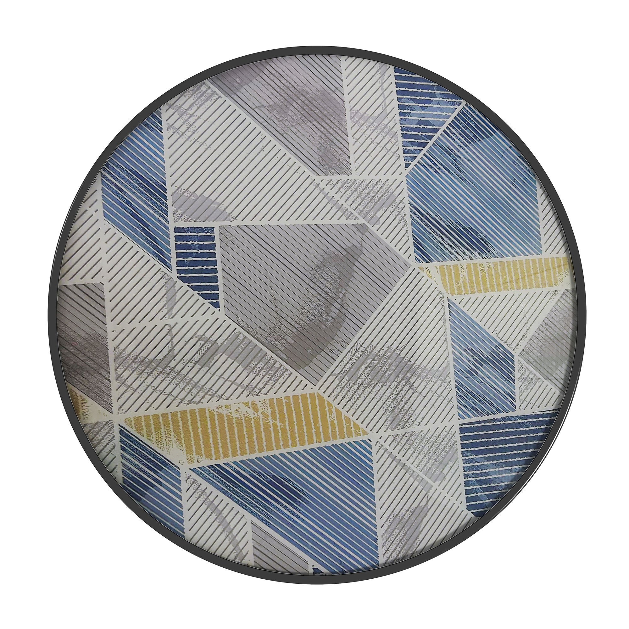 Outsunny Φ60 Garden Table, with Glass Printed Tabletop Multicolour 7