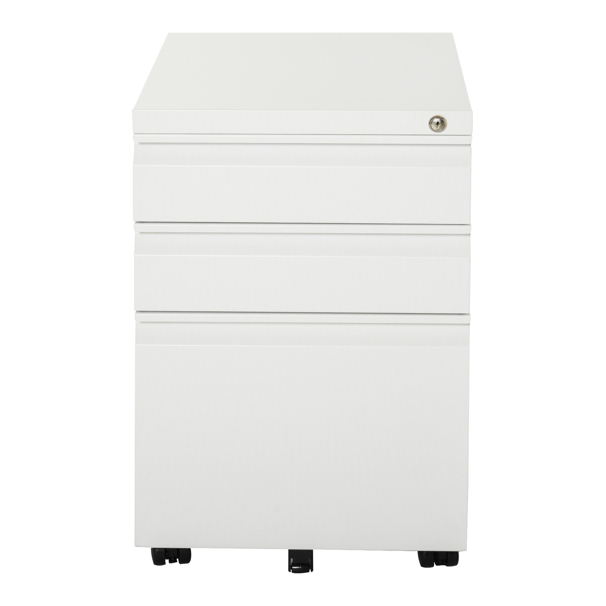 Vinsetto Cajonera de Oficina con Ruedas Mueble con Cerradura 2 Cajones y 1 Archivador para Tamaño A4 Carta 39x48x60 cm Blanco | Aosom España
