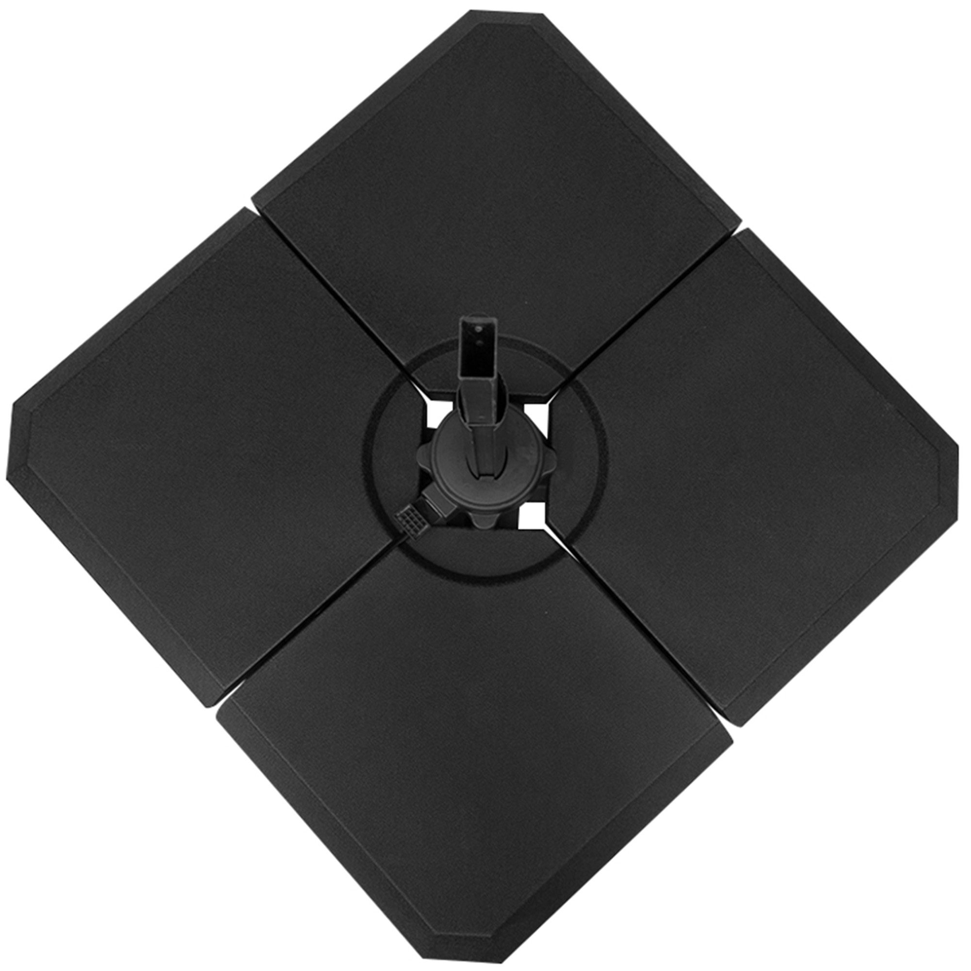 Outsunny Set 4 Basi a Croce per Ombrelloni da Giardino Riempibili con Acqua e Sabbia, Nero