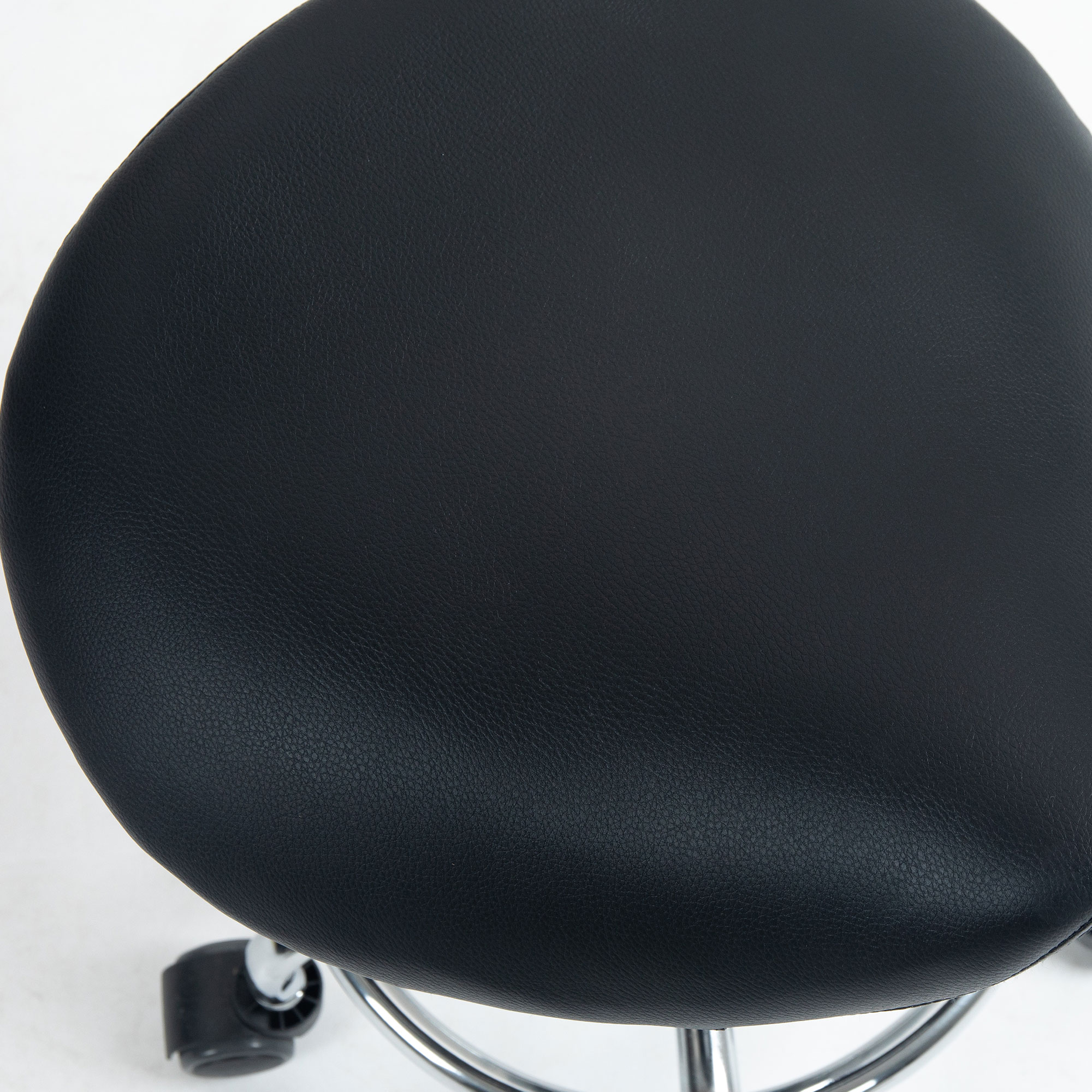 HOMCOM Salon Saddle Stool, Rolling Saddle Chair for Massage, Spa, Clinic, Beauty, Hairdressing and Tattoo, Black 8