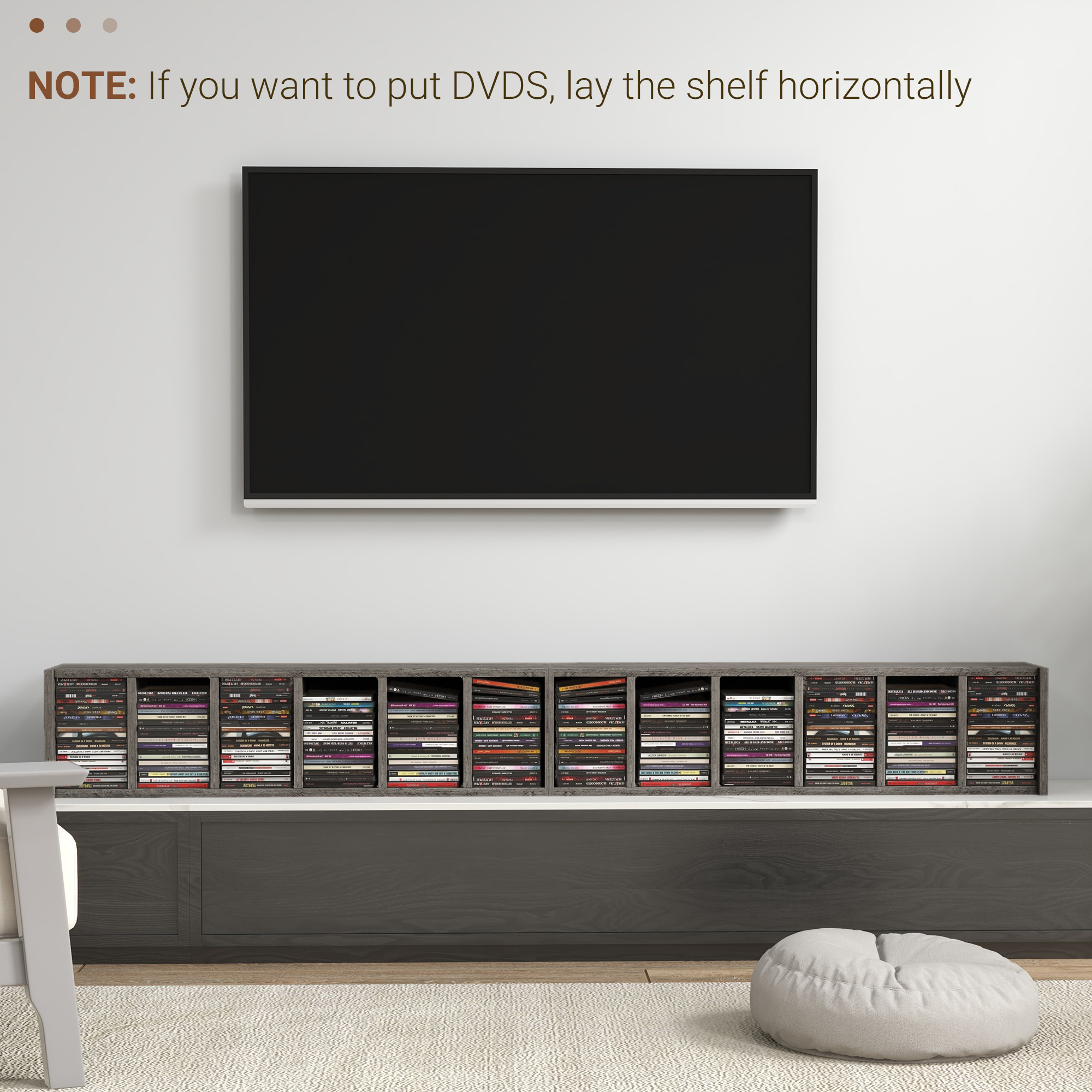 HOMCOM Set of Two 102 CD Storage Units Dark Wood-Effect 8