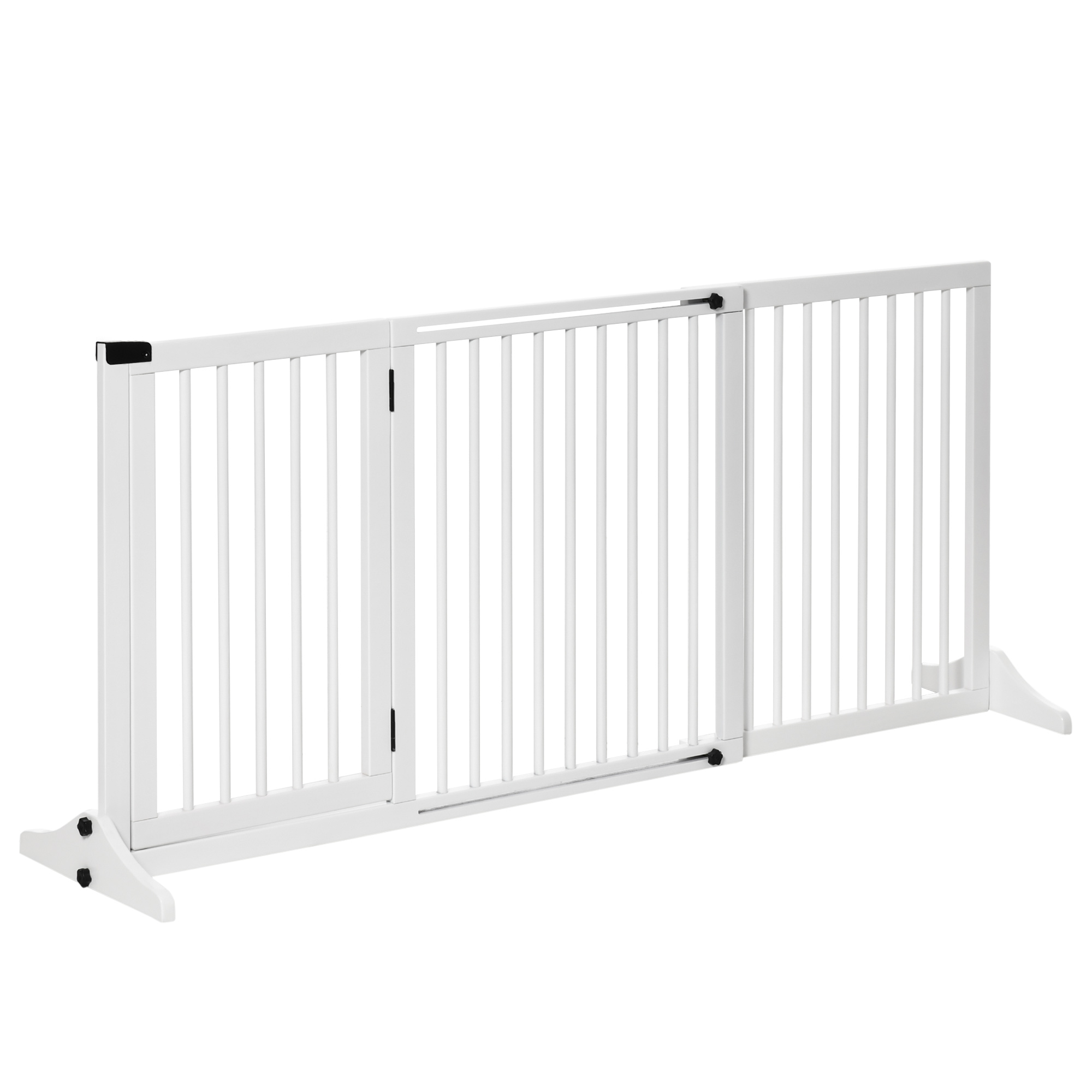 PawHut Barrera de Seguridad Extensible para Perros Valla Protección para Escaleras y Puertas 113-166x36x71 cm Blanco | Aosom España