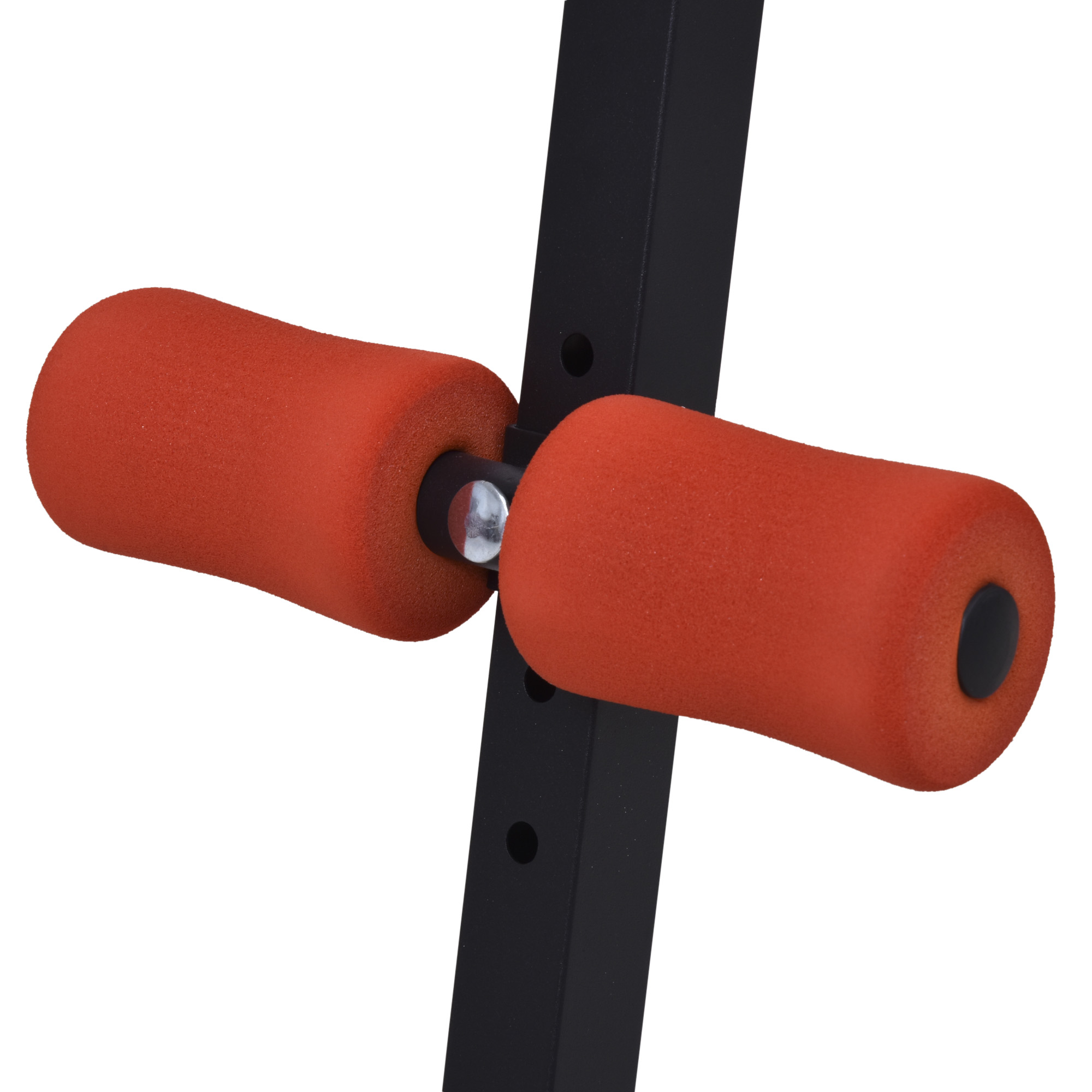 Banc De Musculation HOMCOM Pliable Multifonction Avec Oreiller - Abdos, Bras, Dos & Full Body - Réglable 3 Niveaux, Noir Rouge