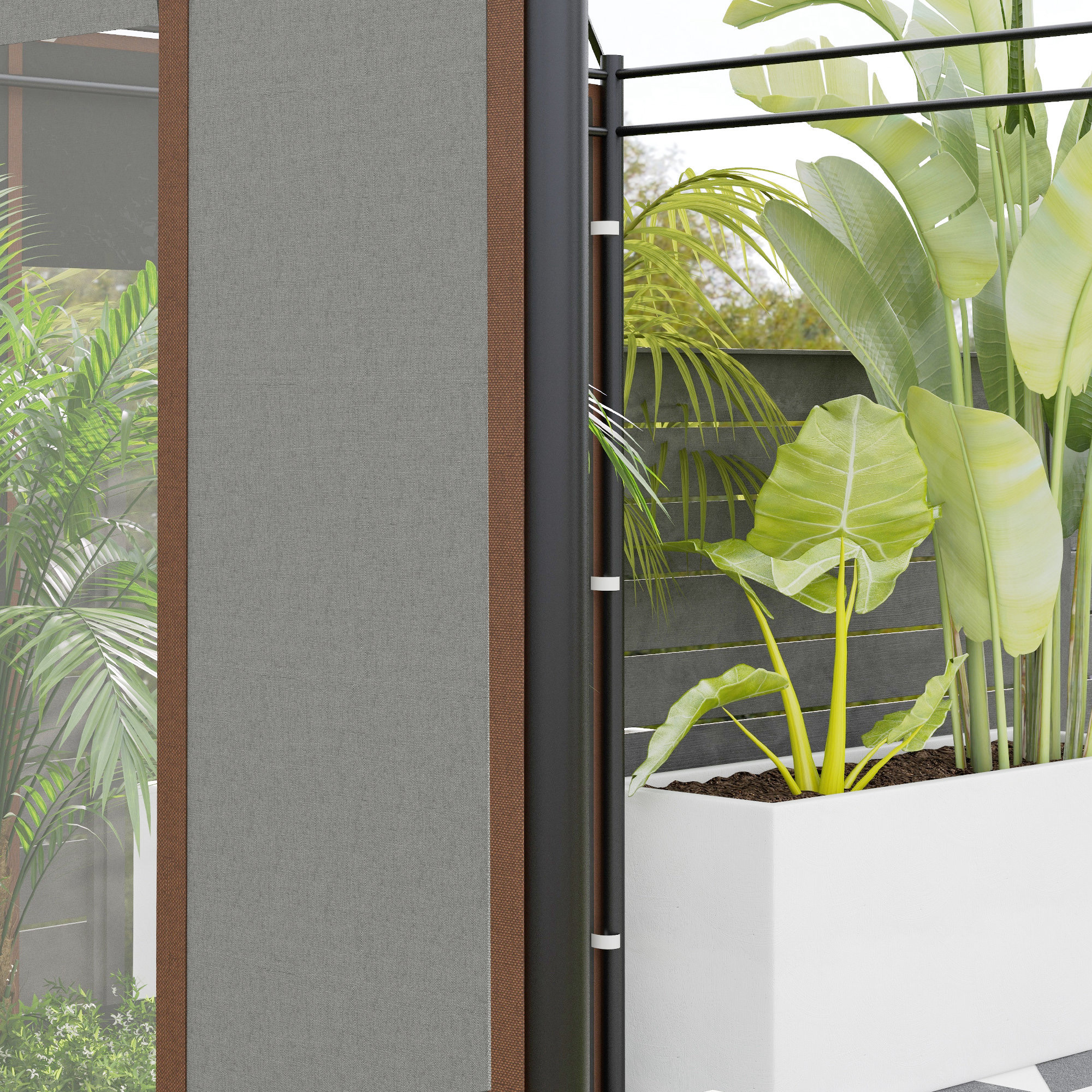 Outsunny Set of Two 295cm Replacement Canopy Walls Grey 8