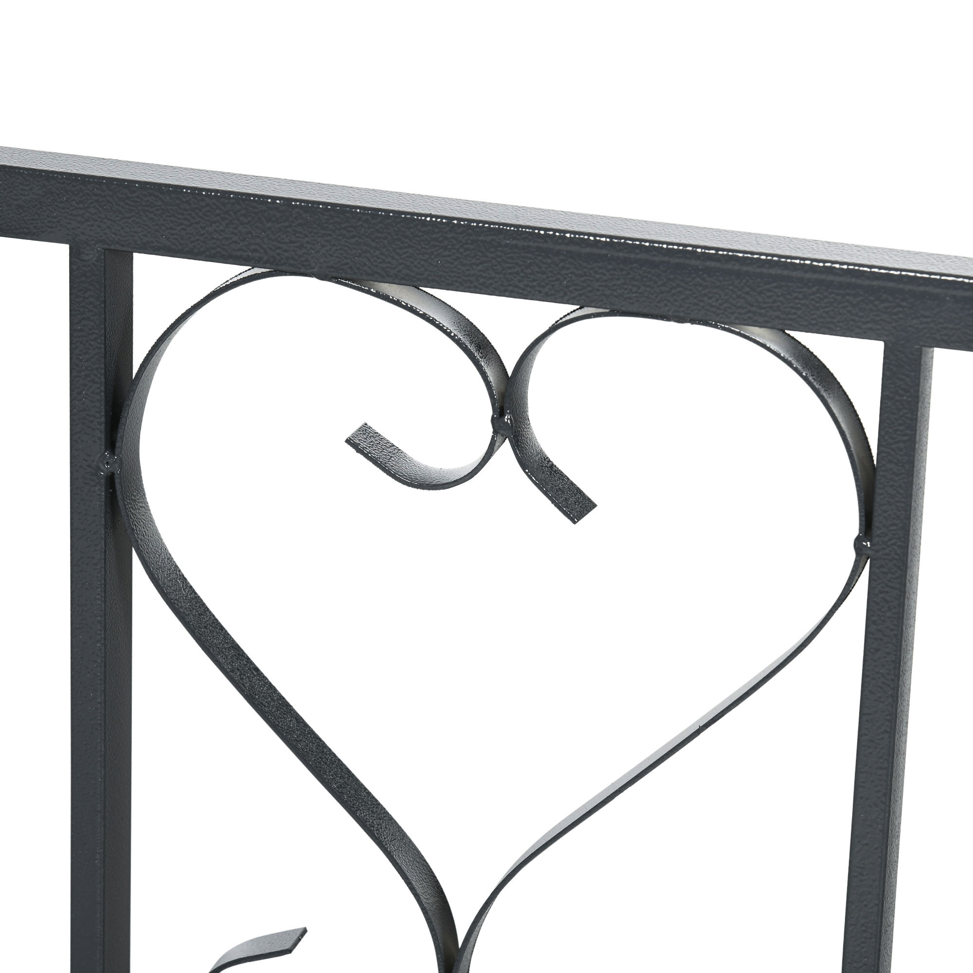 Outsunny Outdoor Garden Arch with Double Gates, Metal Garden Arbor for Climbing Plants, Roses, Vines, Wedding Arch for Outdoor, 114L x 50W x 206H cm, Dark Grey 9