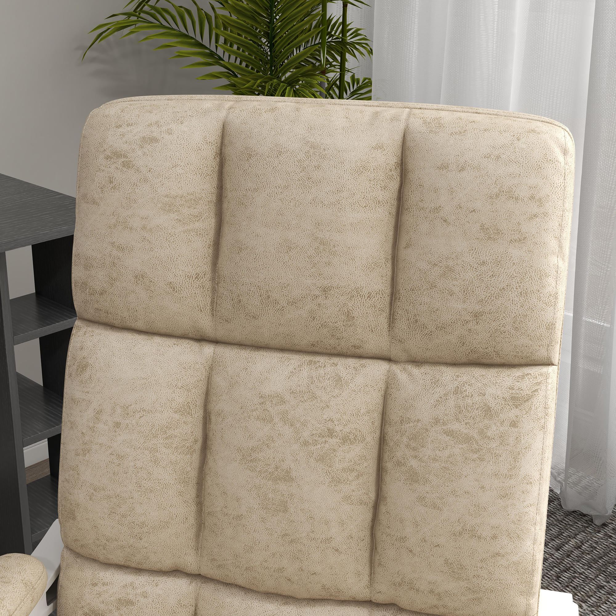 Vinsetto Massage Office Chair, Ergonomic Desk Chair, Comfy Work Study Chair with Heat, Padded Seat, 135° Reclining Back and Footrest for Home Office, Beige 8