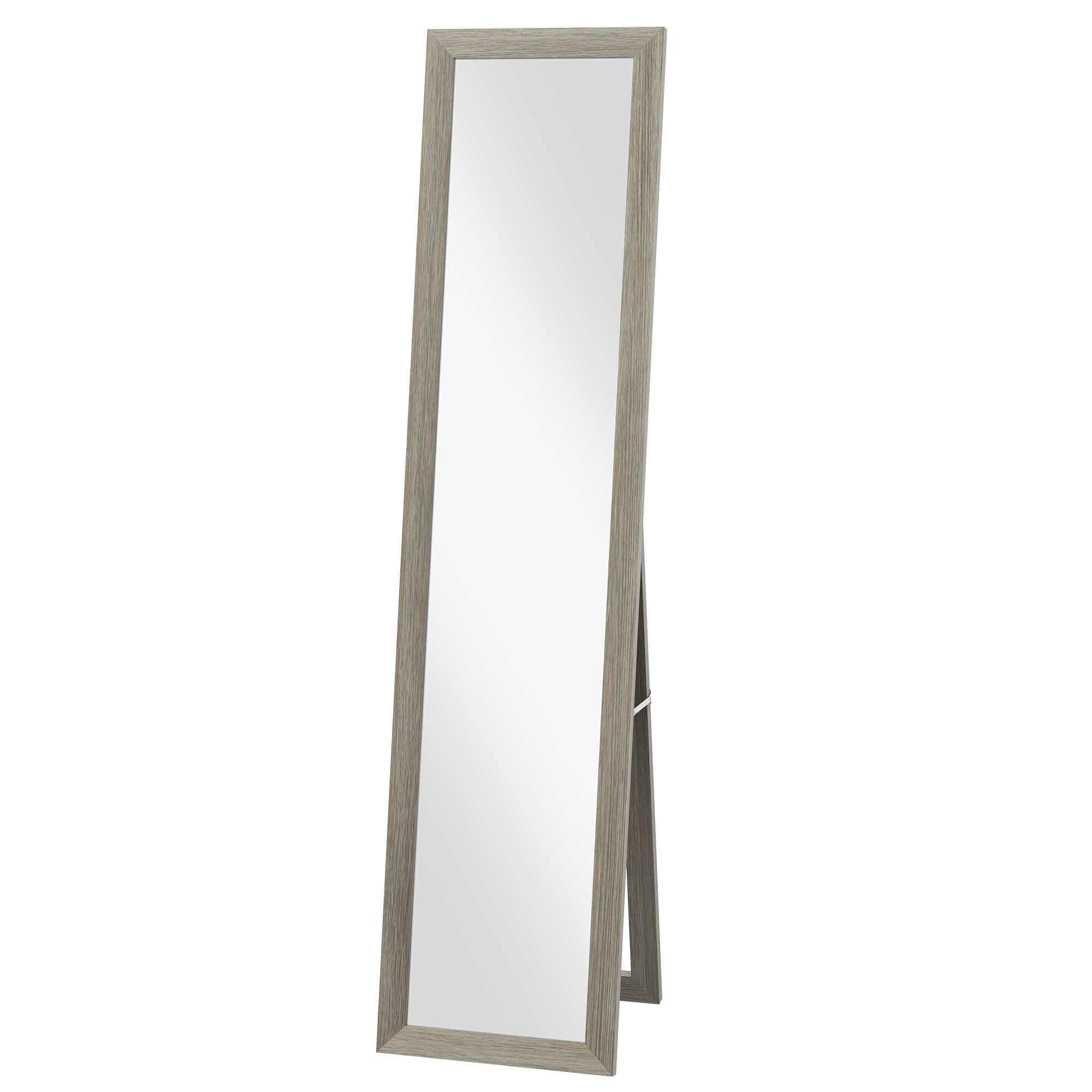 Easly Specchio ad arco a figura intera, 40,6 x 122,7 cm, specchio da parete con cinturino in pelle, cornice in lega di alluminio ad alta definizione