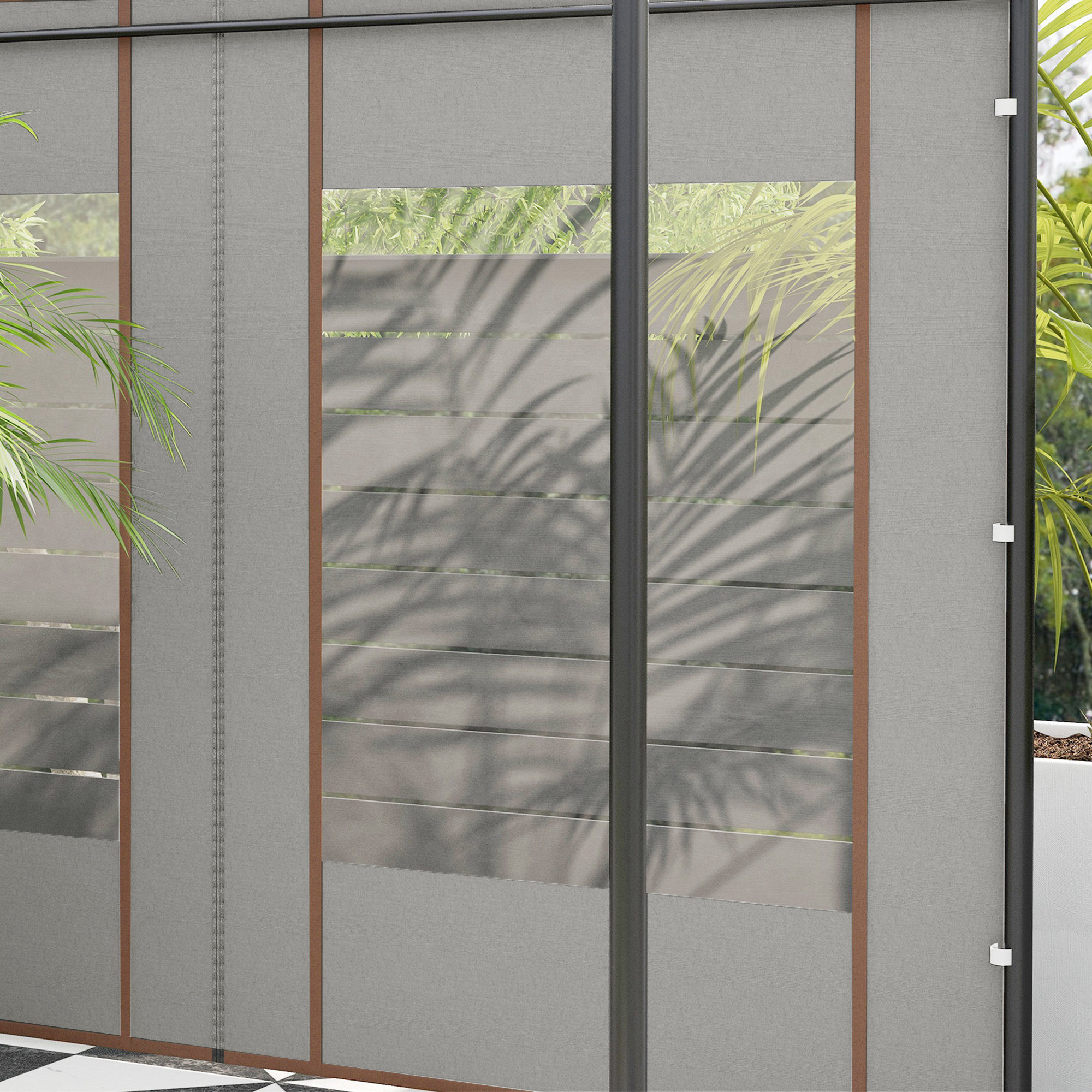Outsunny Set of Two 295cm Replacement Canopy Walls Grey 9