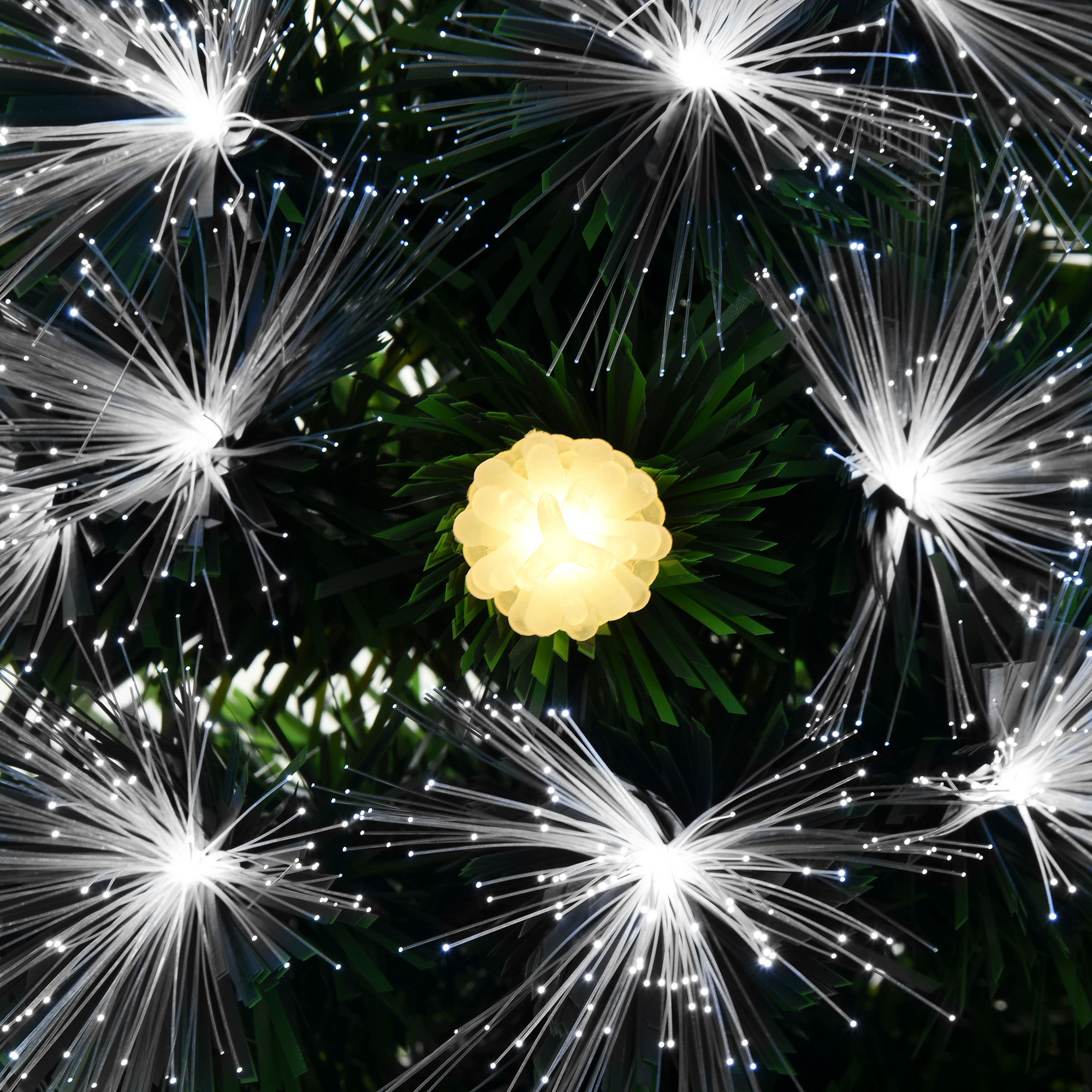 HOMCOM 4ft White Light Artificial Christmas Tree w/ 130 LEDs Star Topper Tri-Base Full Bodied Seasonal Decoration Pre-Lit Home 9