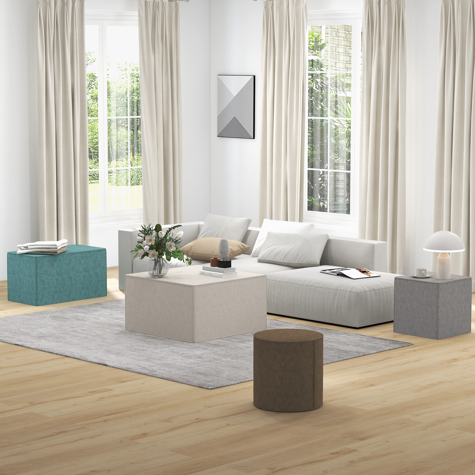 Panca Contenitore HOMCOM Poggiapiedi In Con Ivestimento