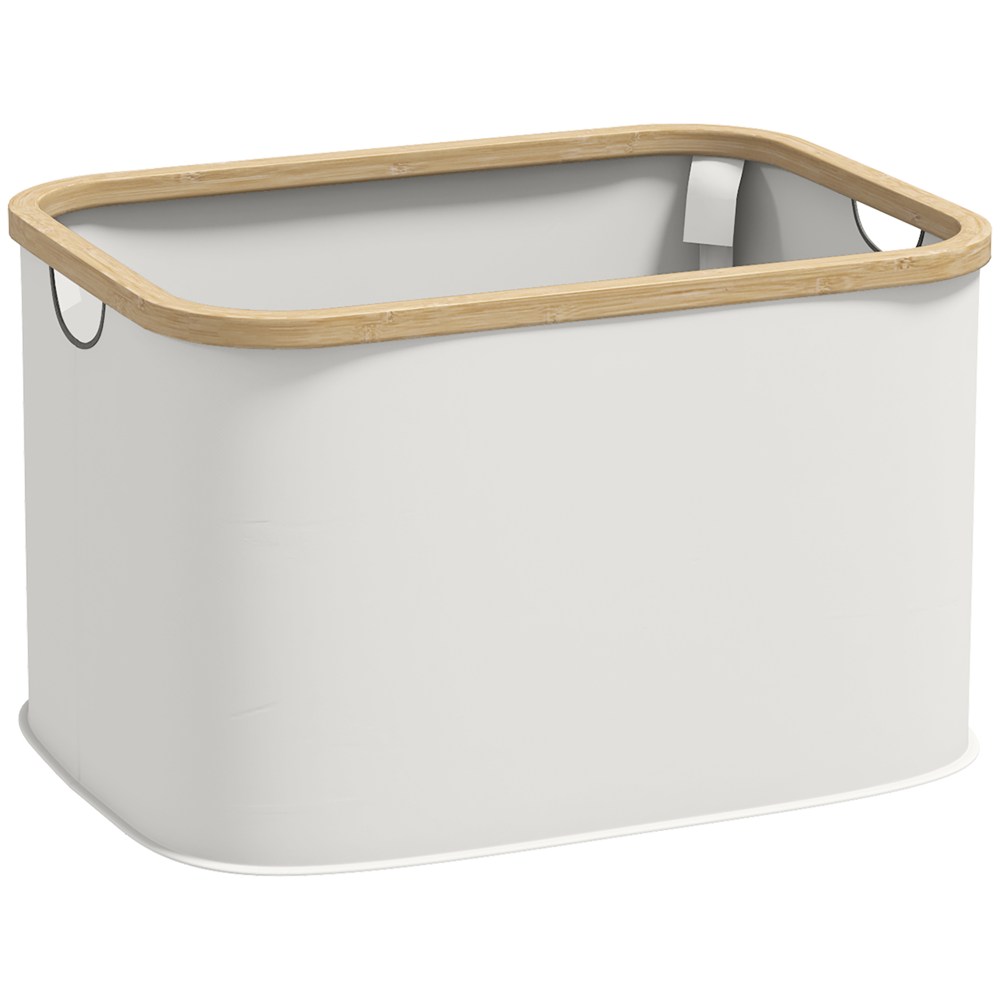 HOMCOM Cesto de la Ropa Sucia Plegable 36 L con Asas para Baño Dormitorio Lavadero 44,3x33,3x26,5 cm Crema