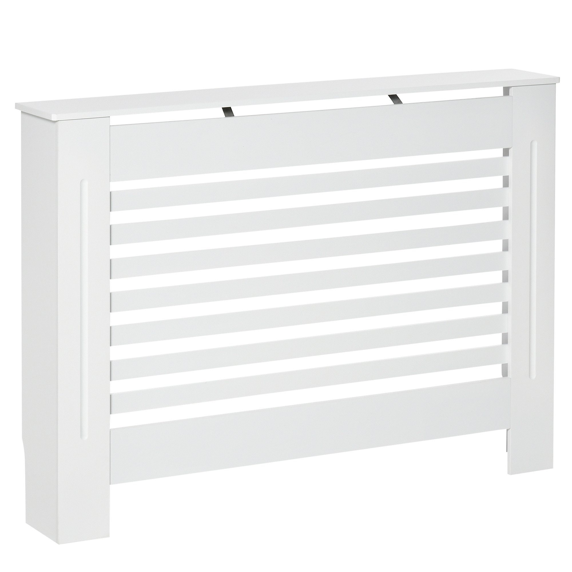 HOMCOM Cache-radiateur couverture de radiateur de chauffage en panneau MDF structure à lattes style élégant et contemporain 112 x 19 x 81 cm blanc