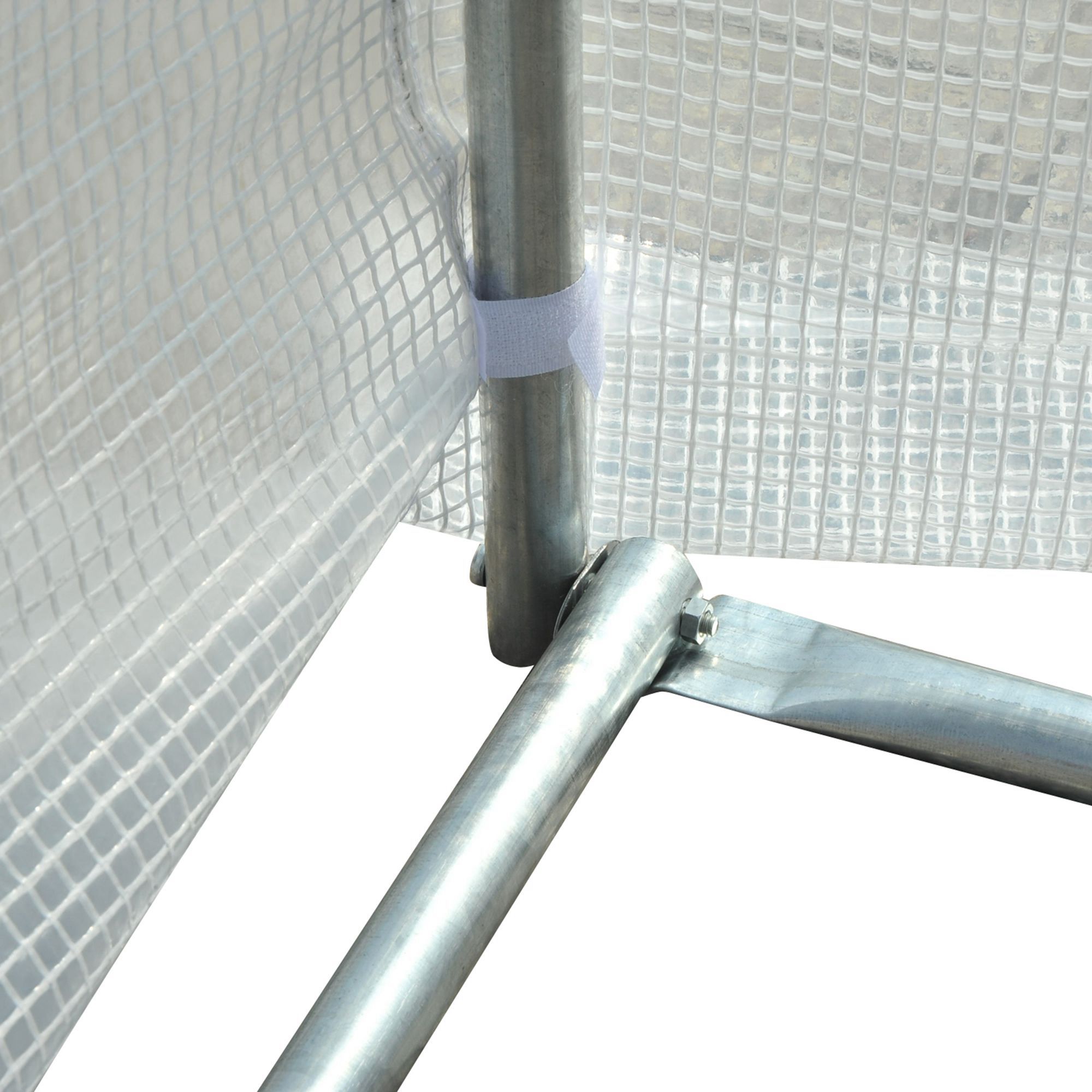 Outsunny 6 x 3 x 2 m Polytunnel Greenhouse, Walk in Polytunnel Tent with Metal Frame, Zippered Door and 8 Windows for Garden and Backyard, White 8