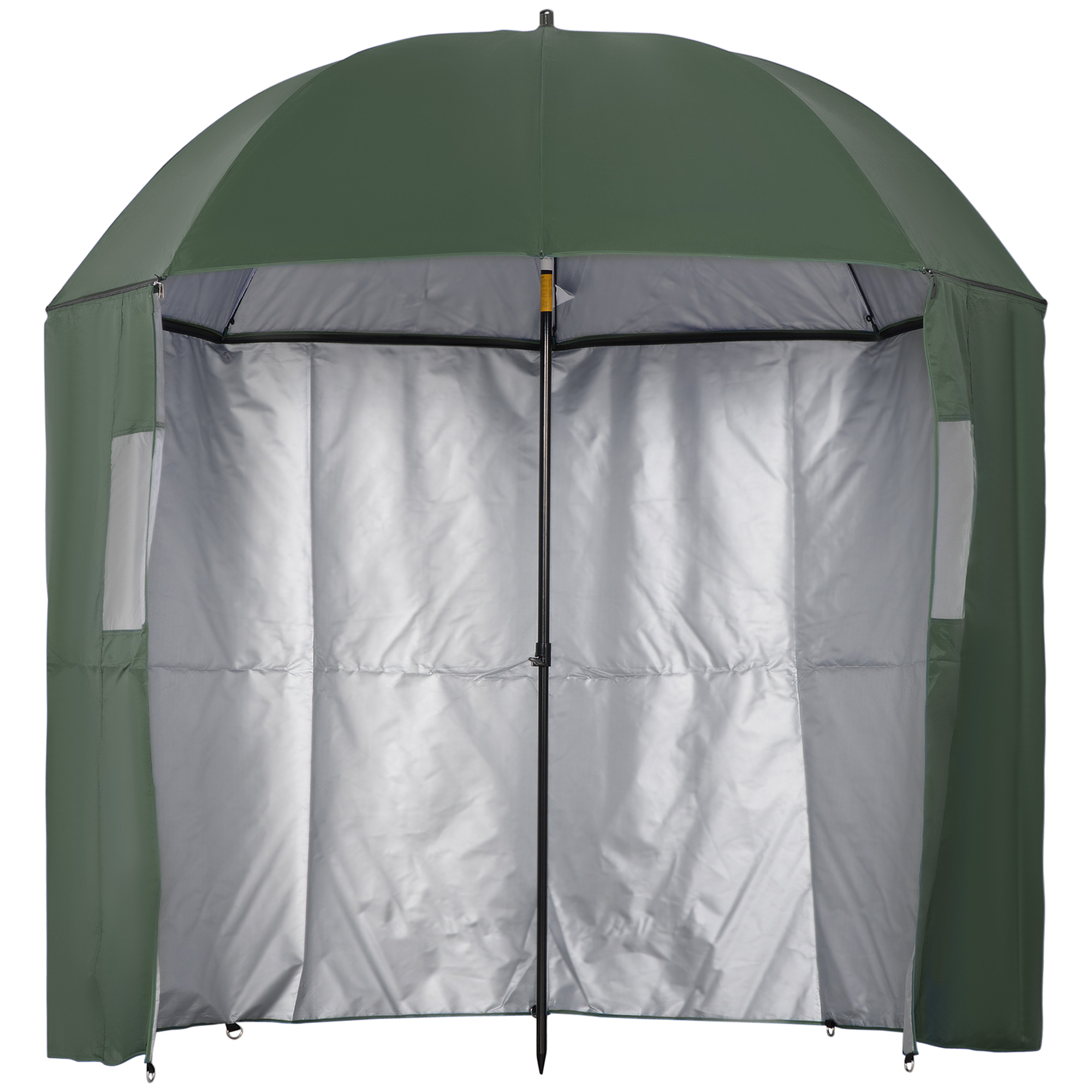 Product photograph of Outsunny 2m Beach Parasol Fishing Umbrella With Push-button Tilt Uv30 Protection Carry Bag Emerald Green Aosom Uk from Aosom UK