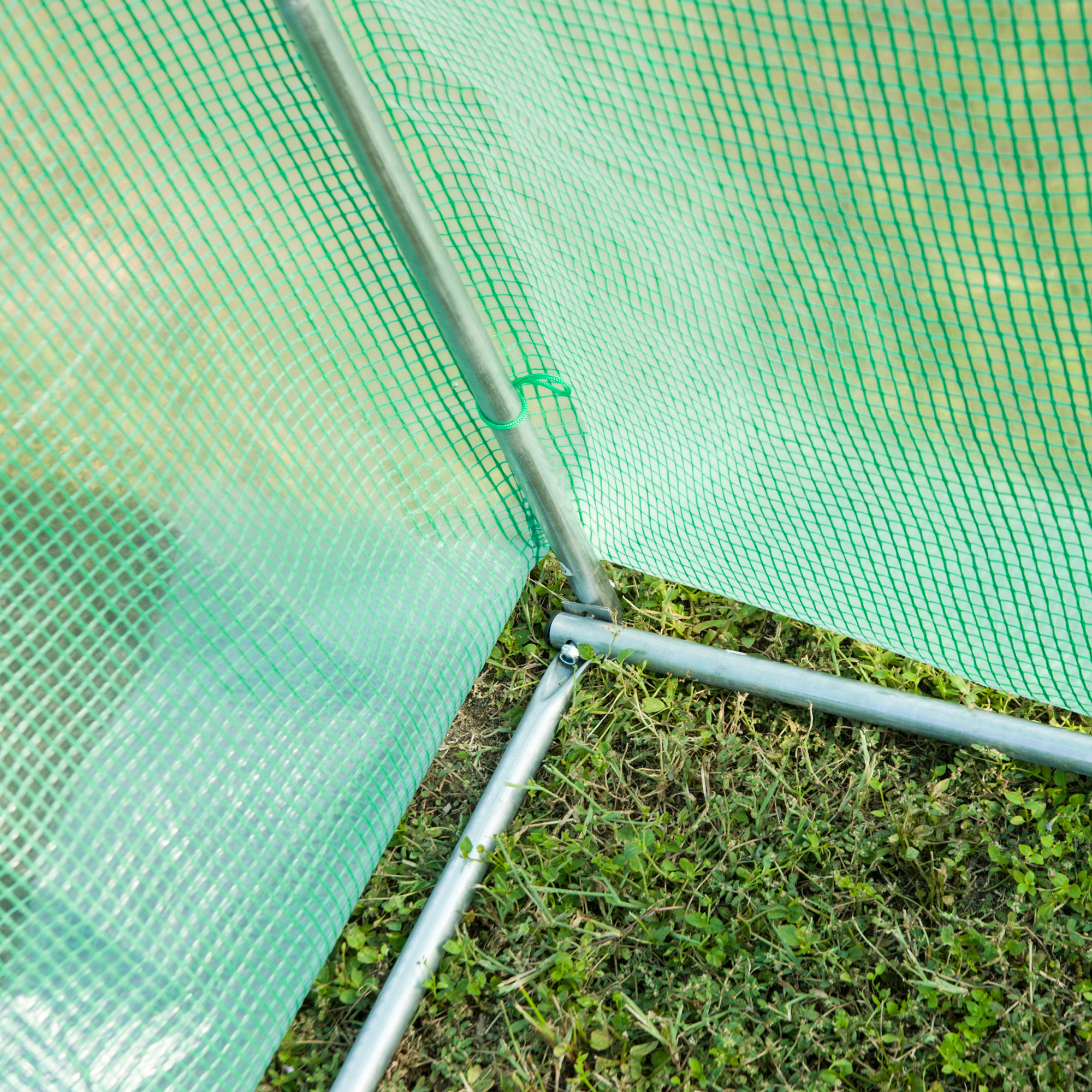 Outsunny Polytunnel Greenhouse with Windows and Door, Walk in Greenhouse for Garden, Backyard (3 x 2 M) 8