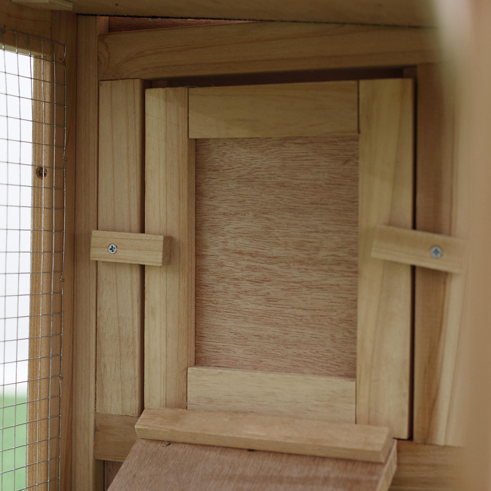 PawHut Large Rabbit Hutch Outdoor Wooden Guinea Pig Hutch with Run, 2 Storey Bunny House 210 x 45.5 x 84.5 cm 9