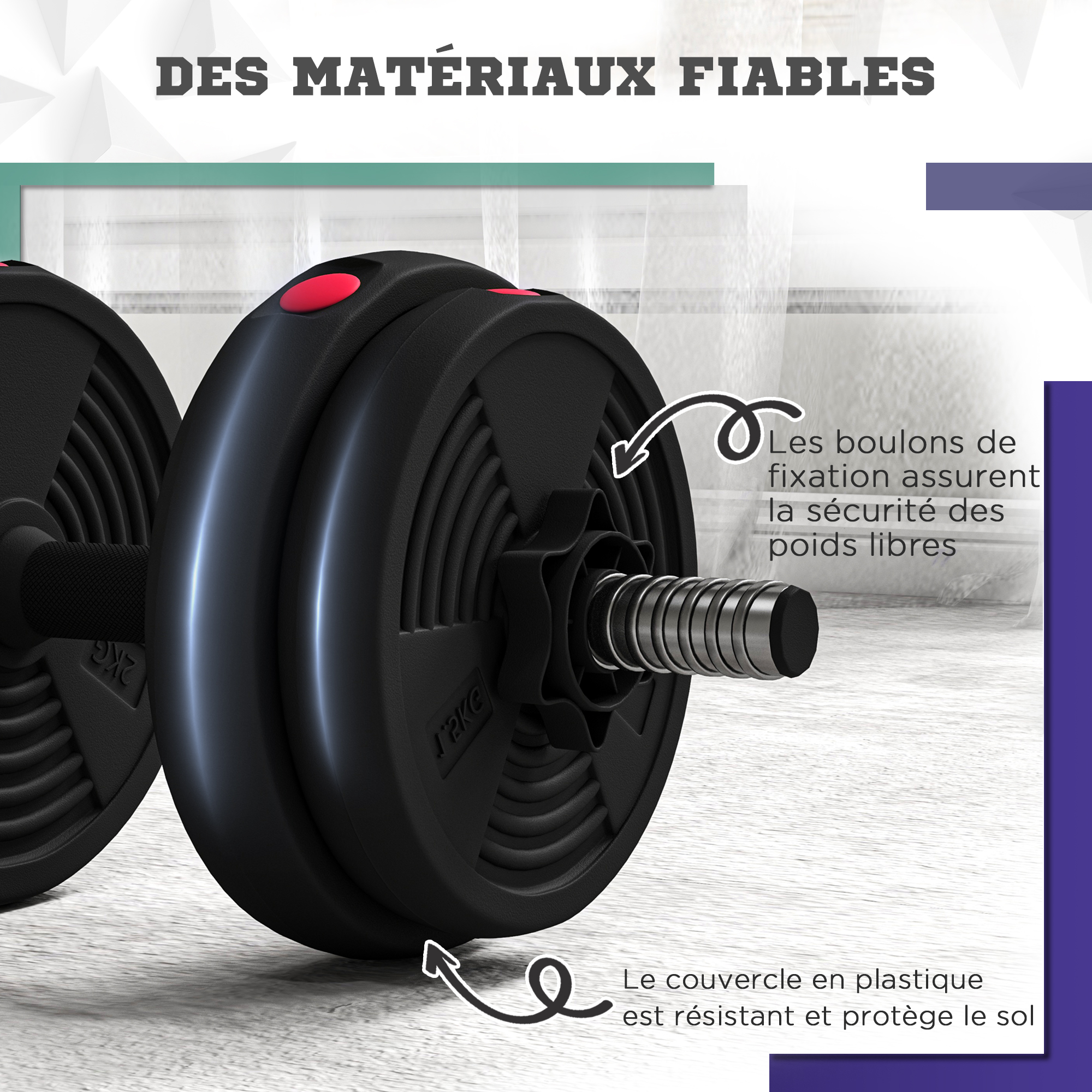 EnterSports Lot De 2 Haltères Réglables De 12 Kg Pour Gagner De La Place, Haltères Réglables
