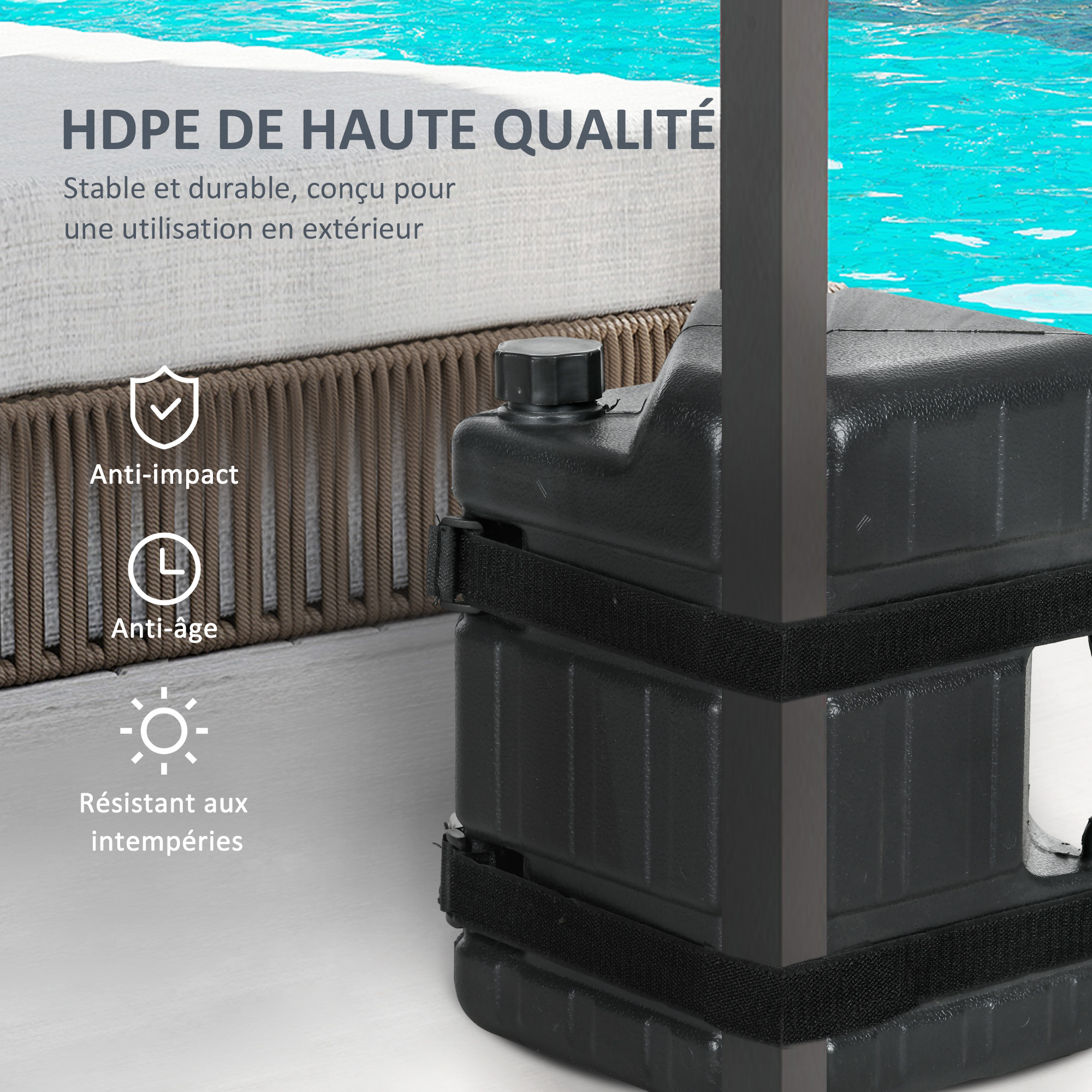 Jeu De 4 Pieds De Pavillon, Pouvant être Remplis D'eau, Poids Pour Pavillons Tentes De Jardin Chapiteaux Noir 69451526