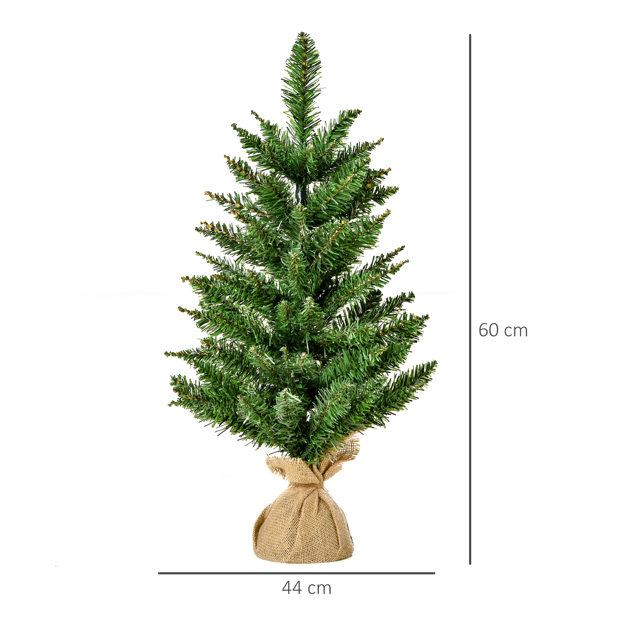 Mini jõulupuu kunstlumega, 60 cm kõrge, betoonist alusega, mitmevärviline