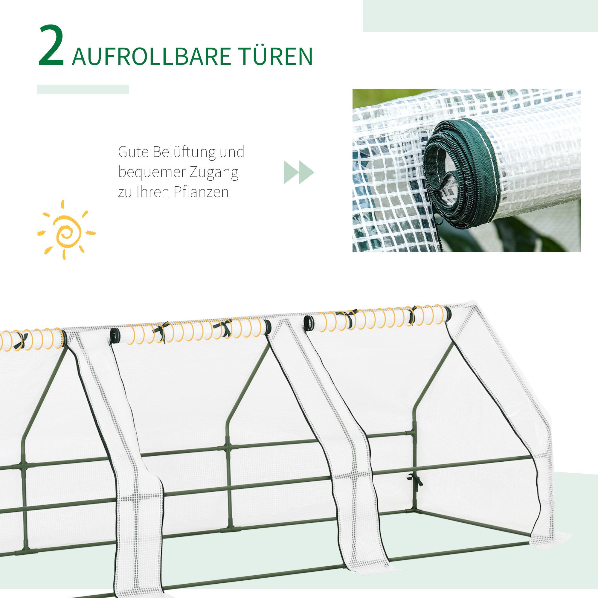 Kasvuhoone 3 rullaknaga, PE-võrkkile, terasfooliumist kasvuhoone, kasvuhoone rõdule, aeda, tomatikasvataja 270x90x90cm, tomatikasvuhoone köögiviljadele, lilledele, taimedele