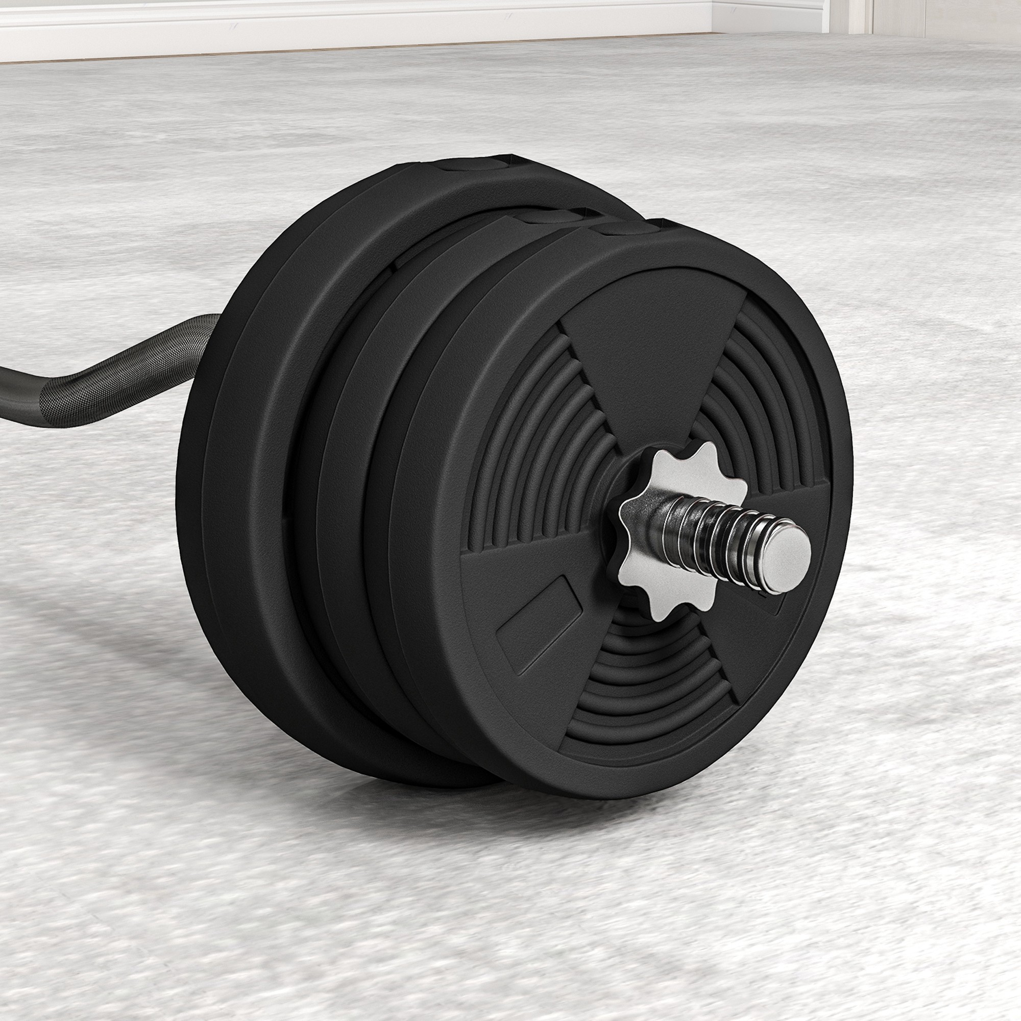 SPORTNOW 25kg Barbell Set, Adjustable Weights with Curl bar and Non-Slip Handle, for Women and Men Weight Lifting Training 9