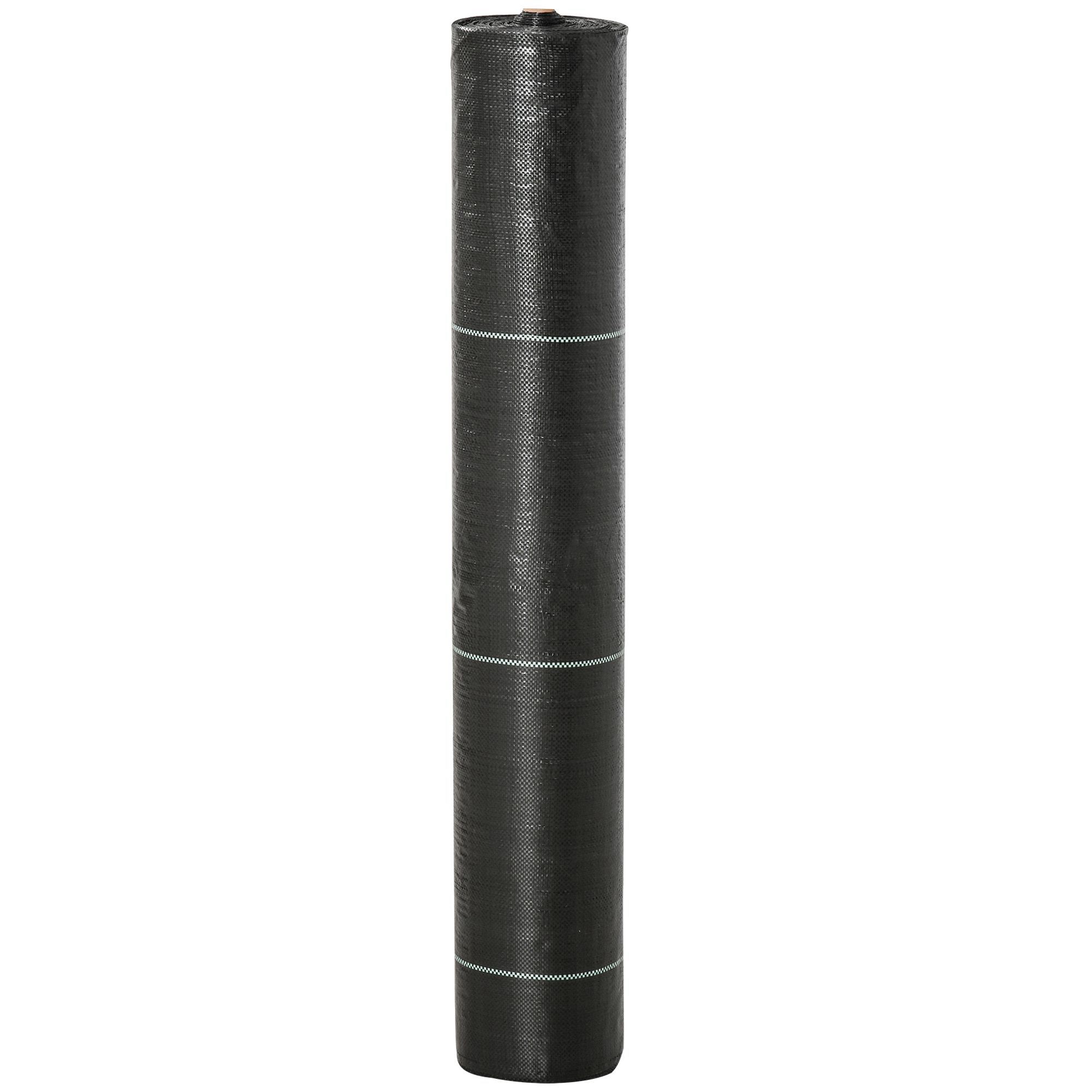 Outsunny 2m x 50m Weed Control Membrane, Heavy Duty Weed Control Barrier Fabric, 90gsm Ground Cover for Patios, Garden, Flower beds, Landscaping 8
